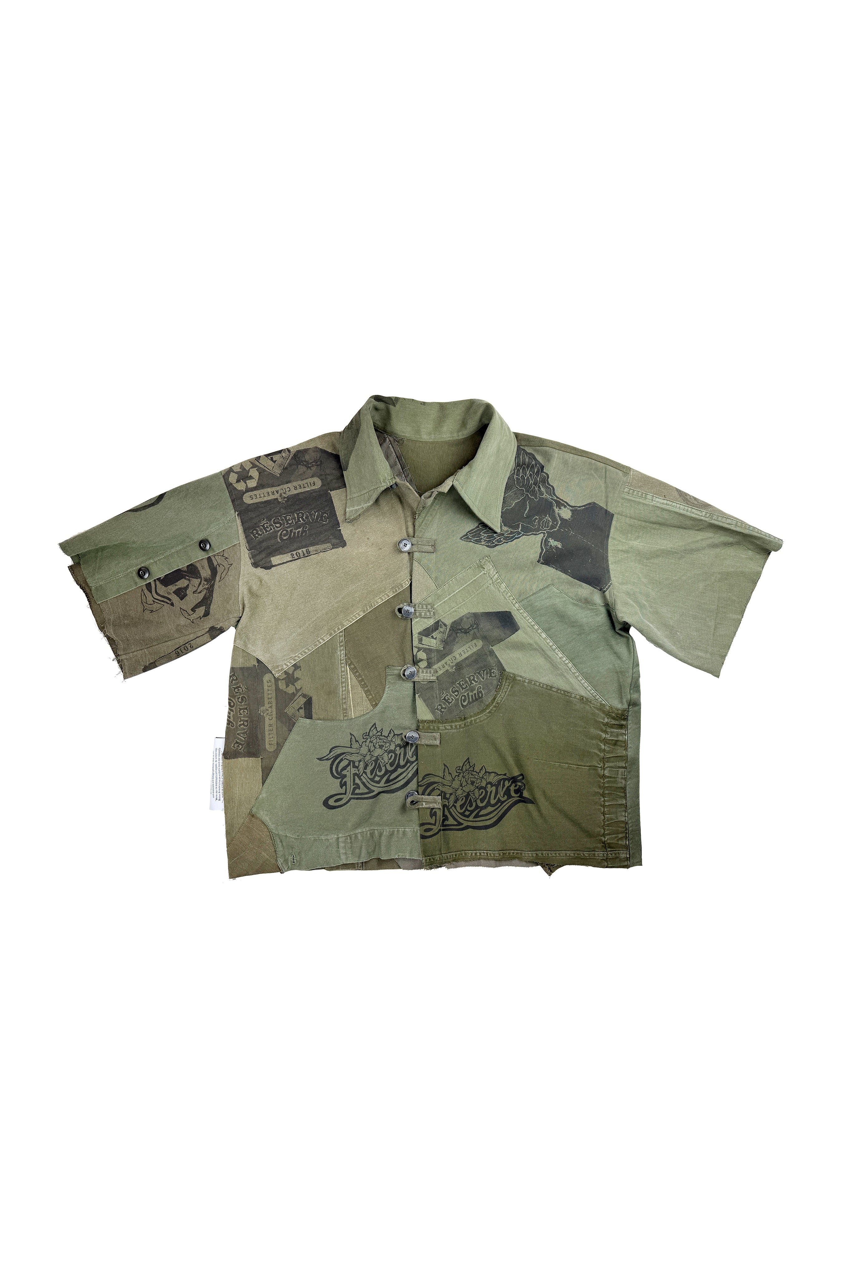 CAMO HAWAII SHIRT RE-CUT ARMY GREEN