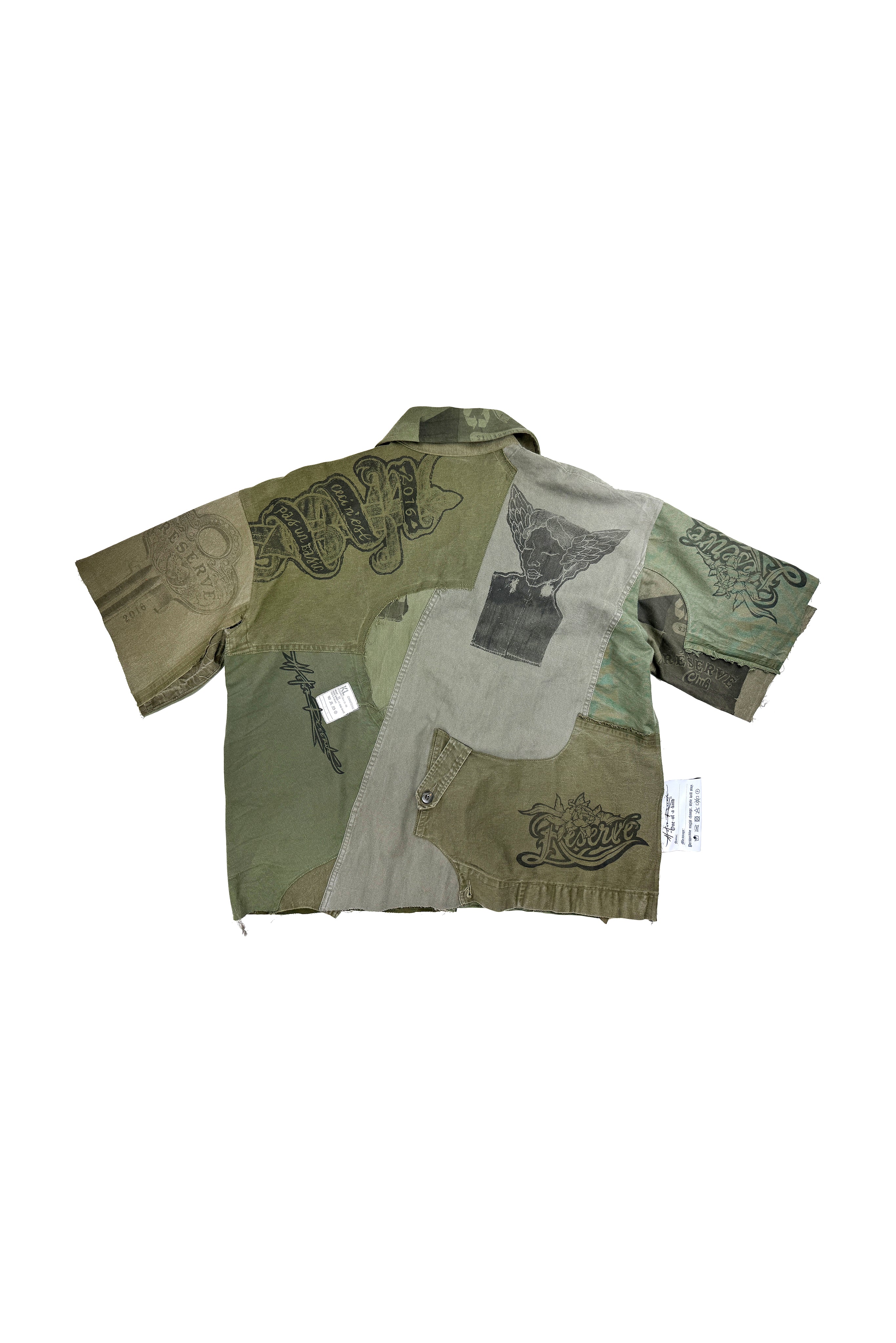 CAMO HAWAII SHIRT RE-CUT ARMY GREEN