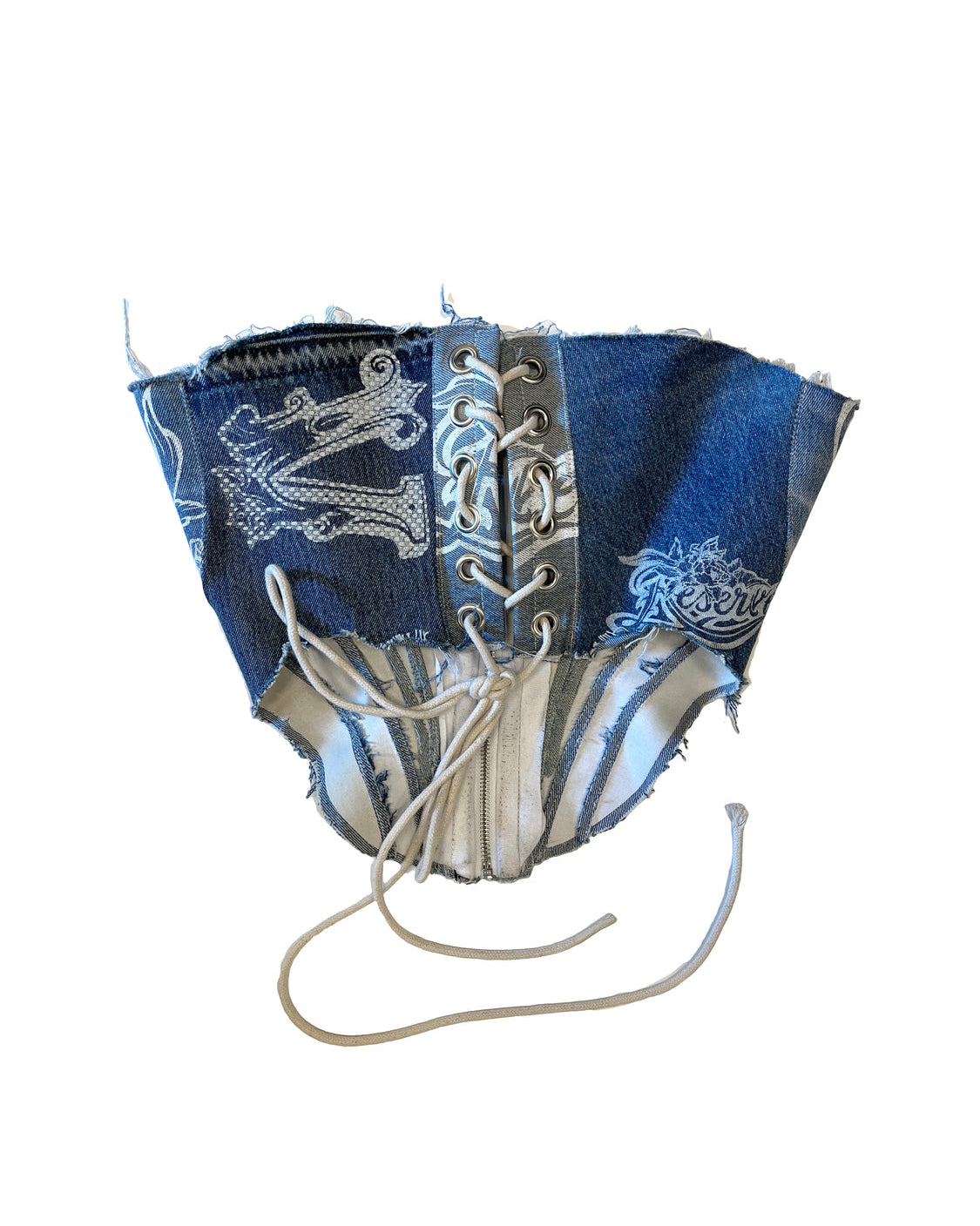 Corset “Queen of the street” vintage denim