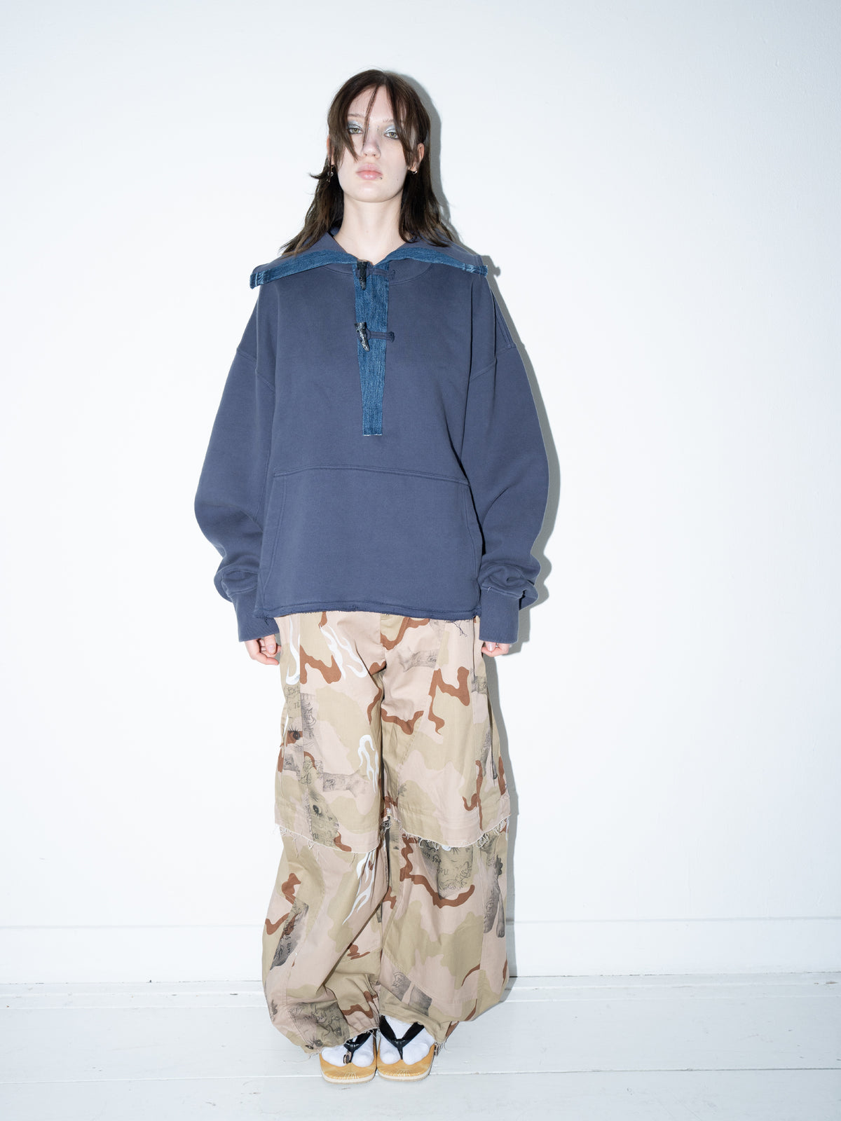Box Hoodie Reconstructed Sailor Navy