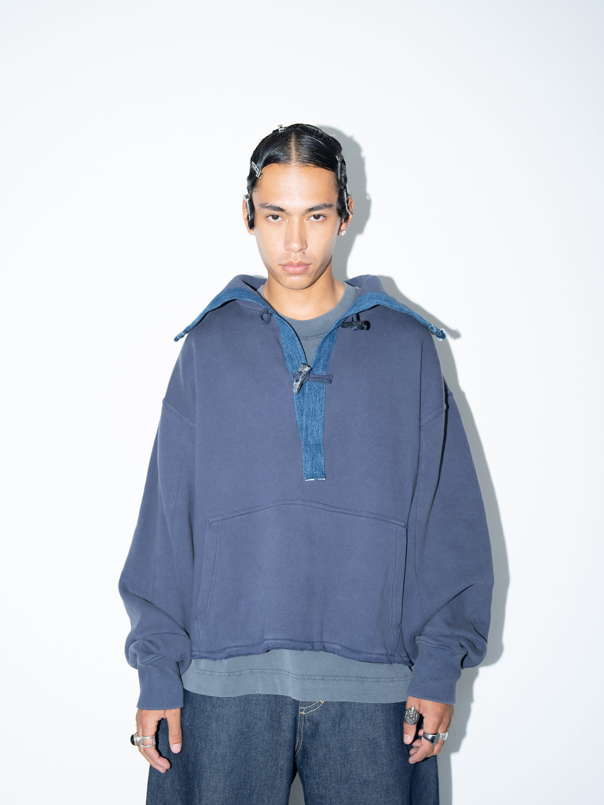 Box Hoodie Reconstructed Sailor Navy