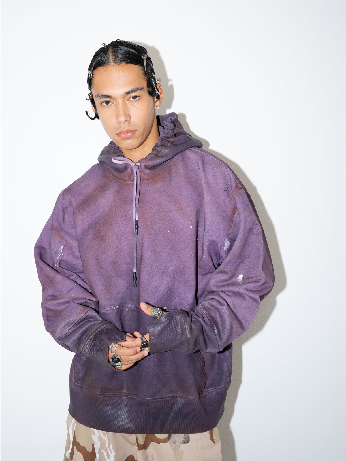 Heavyweight Hoodie Waxed Purple