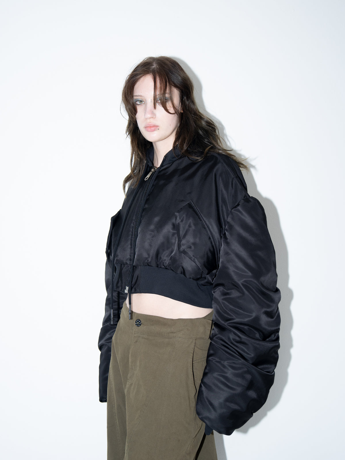 Cropped Reversible Bomber Jacket