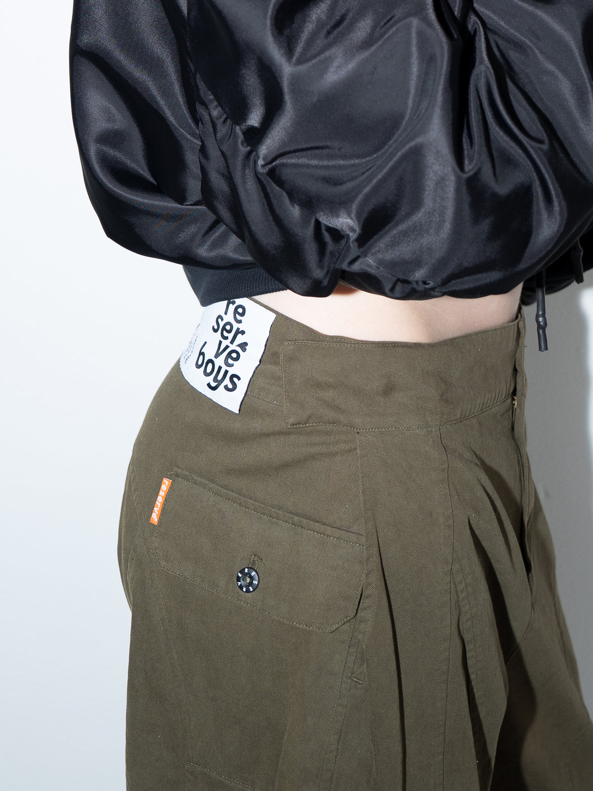 Cargo Wide Zipped Pants Green