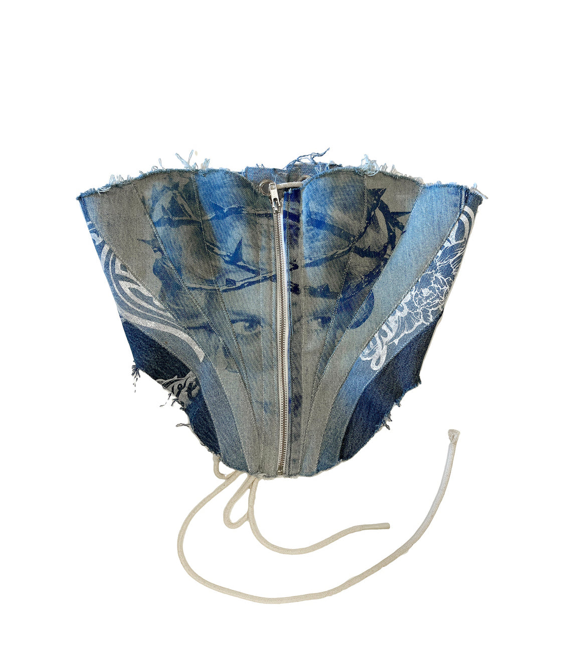 Corset “Queen of the street” vintage denim