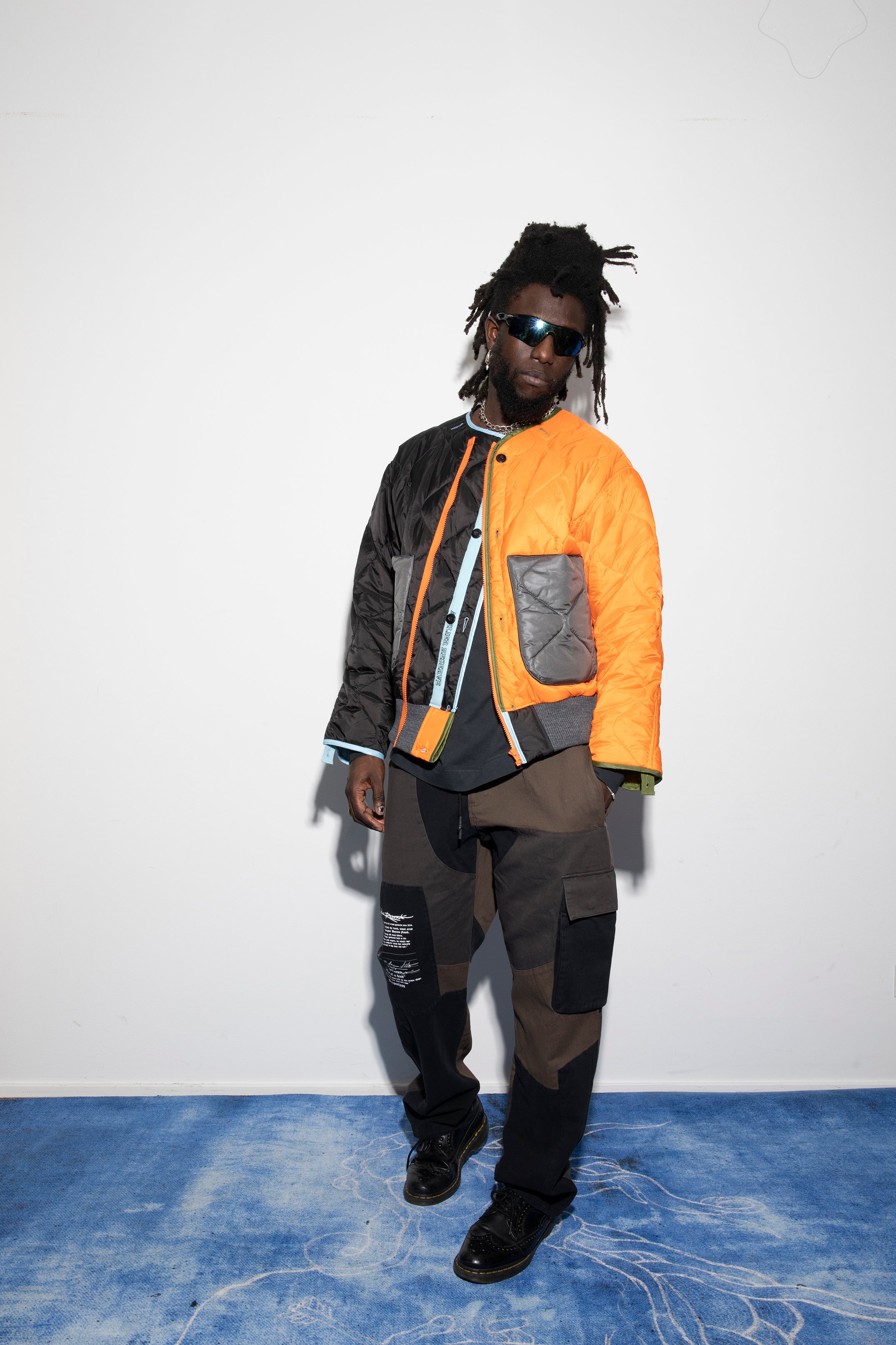 Re-Cut Bomber Liner Orange Black