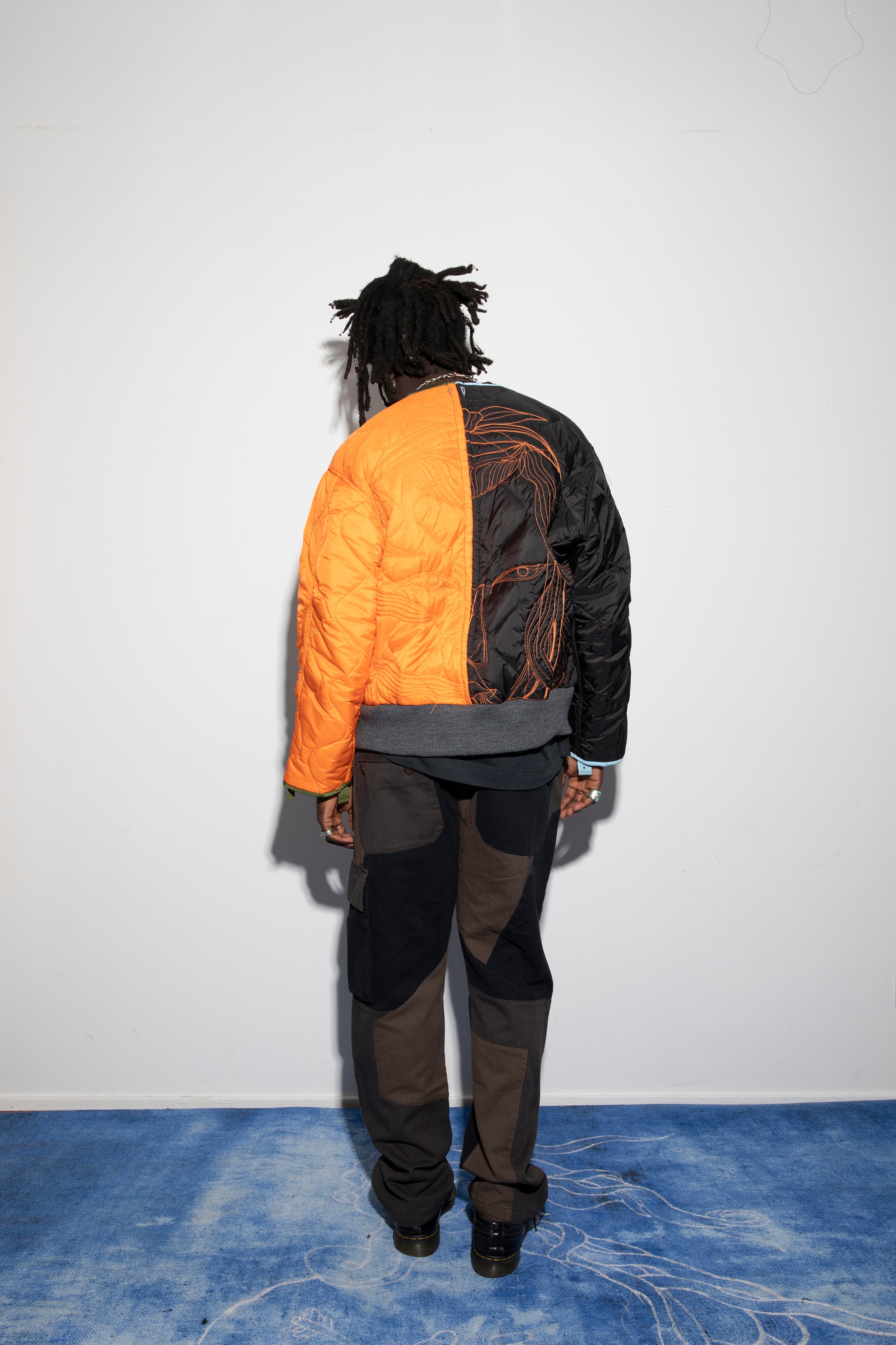 Re-Cut Bomber Liner Orange Black