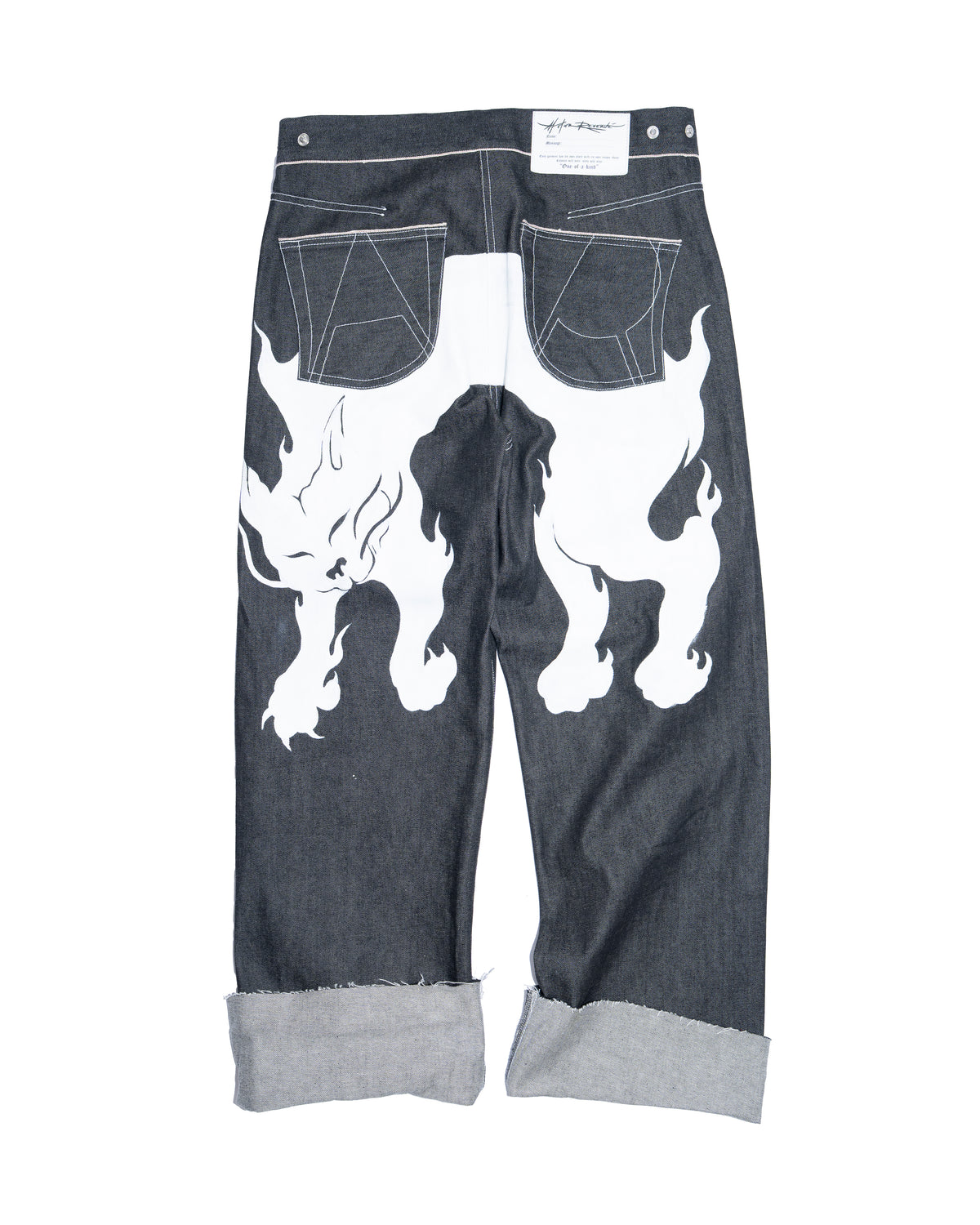 Raw Jeans Pants "Sleeping Cat"