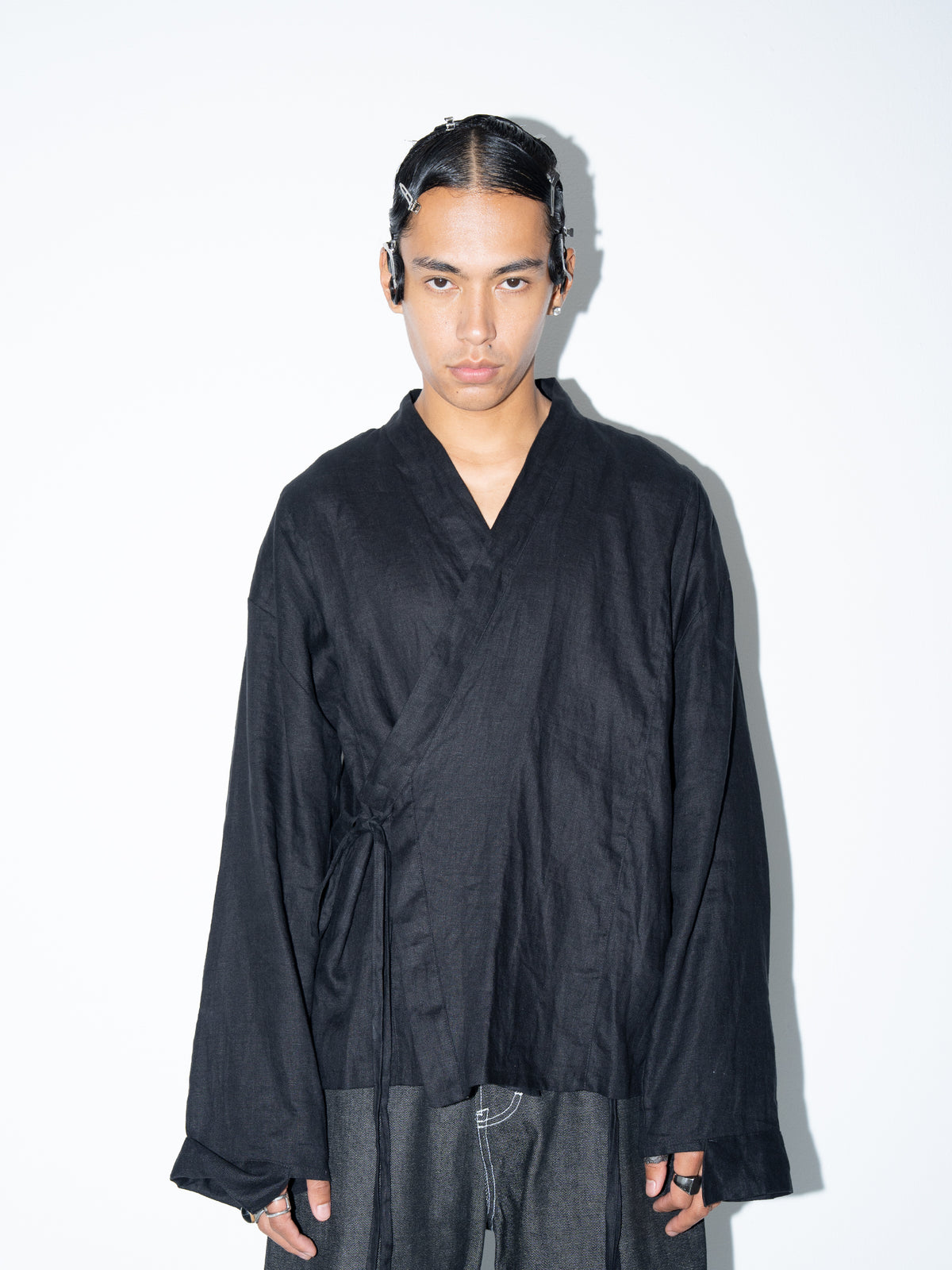 Linen Kimono Black