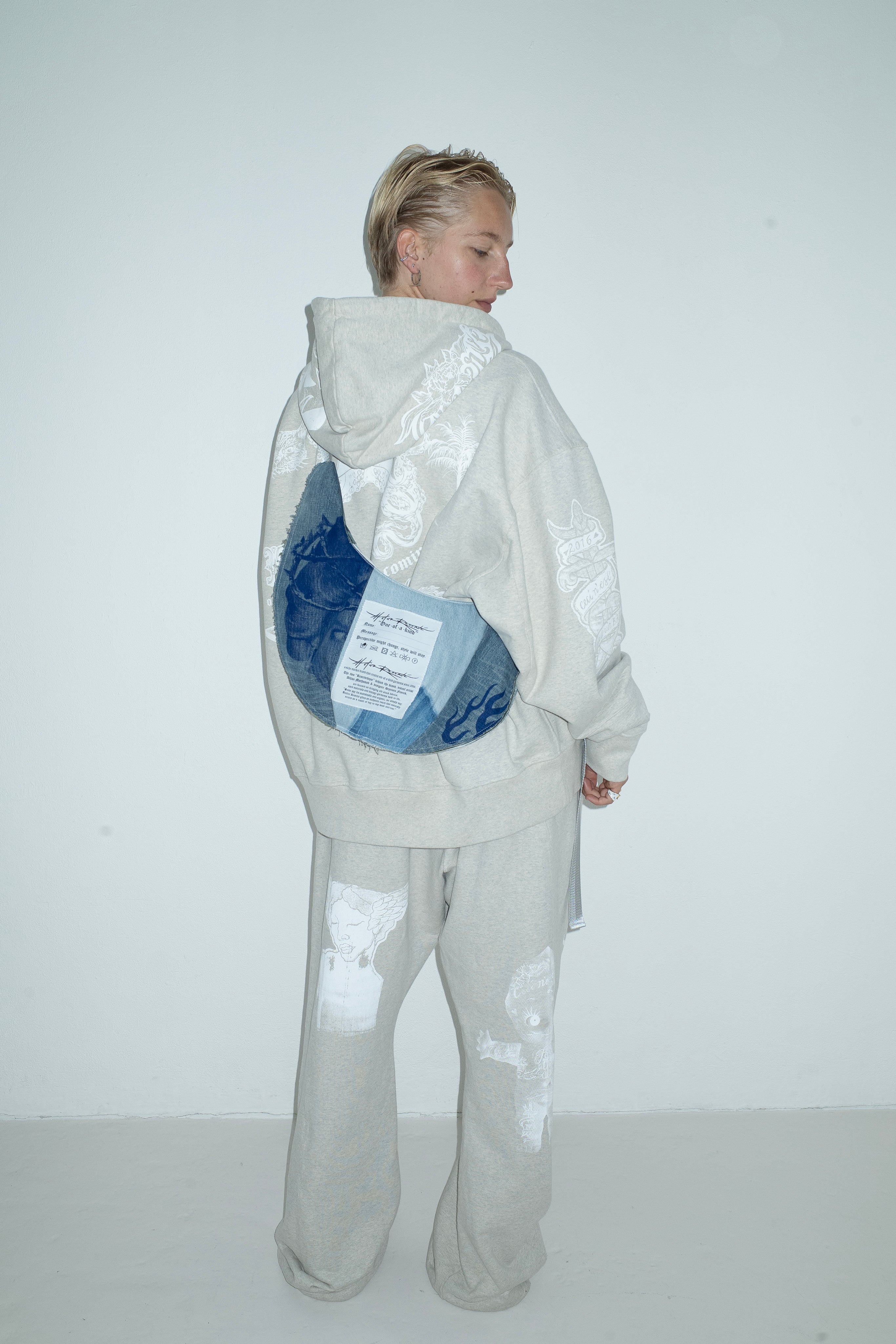 HOODIE TATTOO FLASH SHEET GREY MÉLANGE