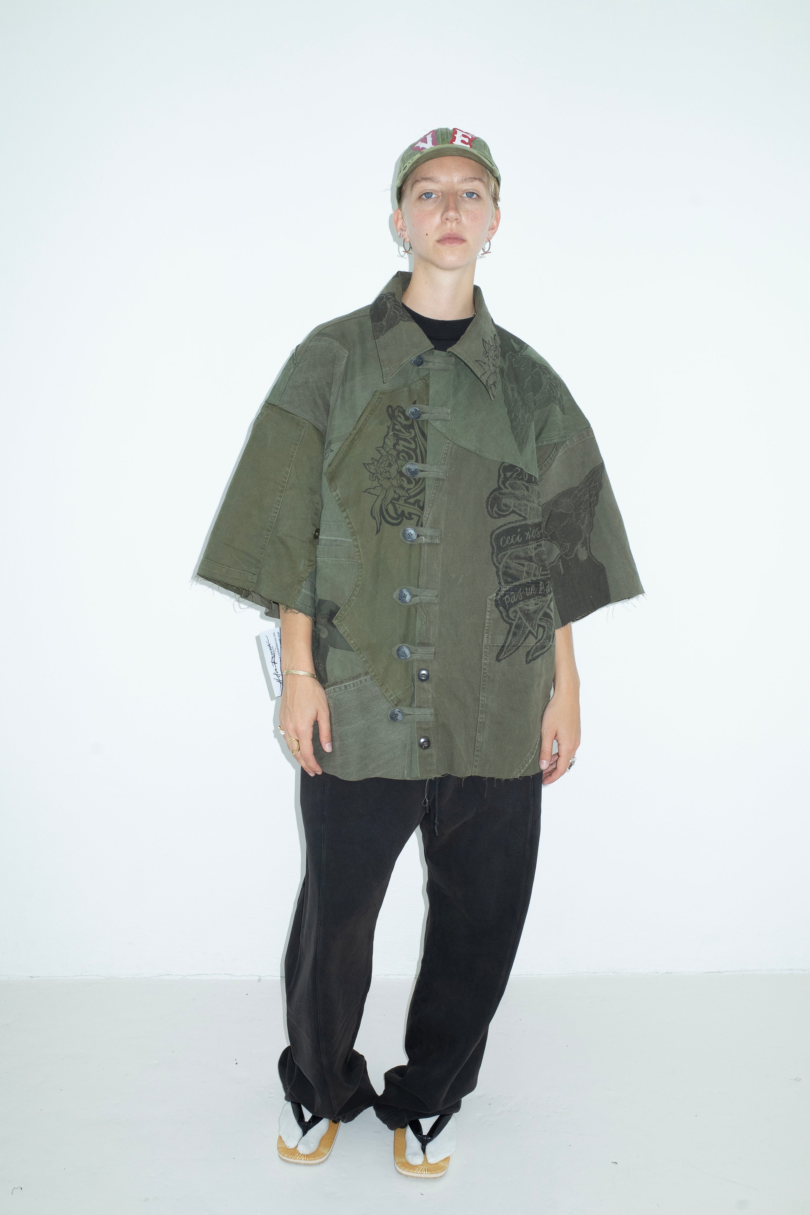 CAMO HAWAII SHIRT RE-CUT ARMY GREEN