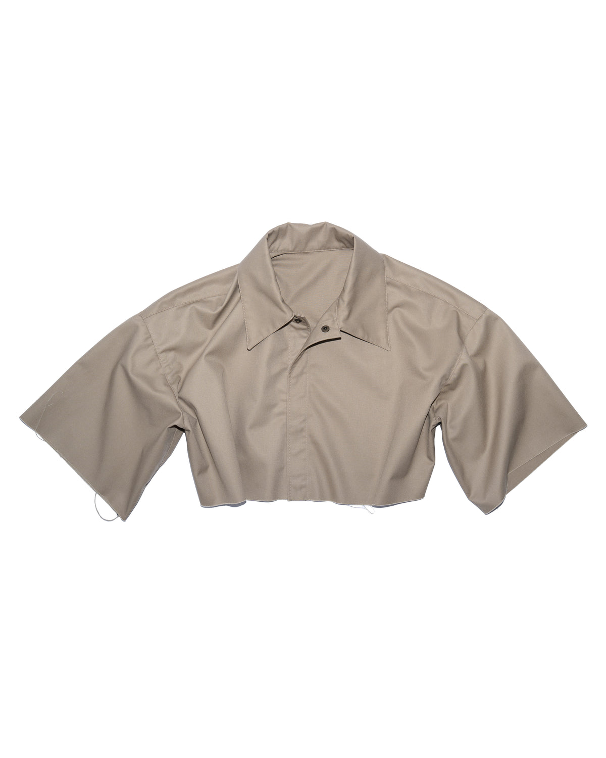 Shirt Worker Cropped Khaki Beige