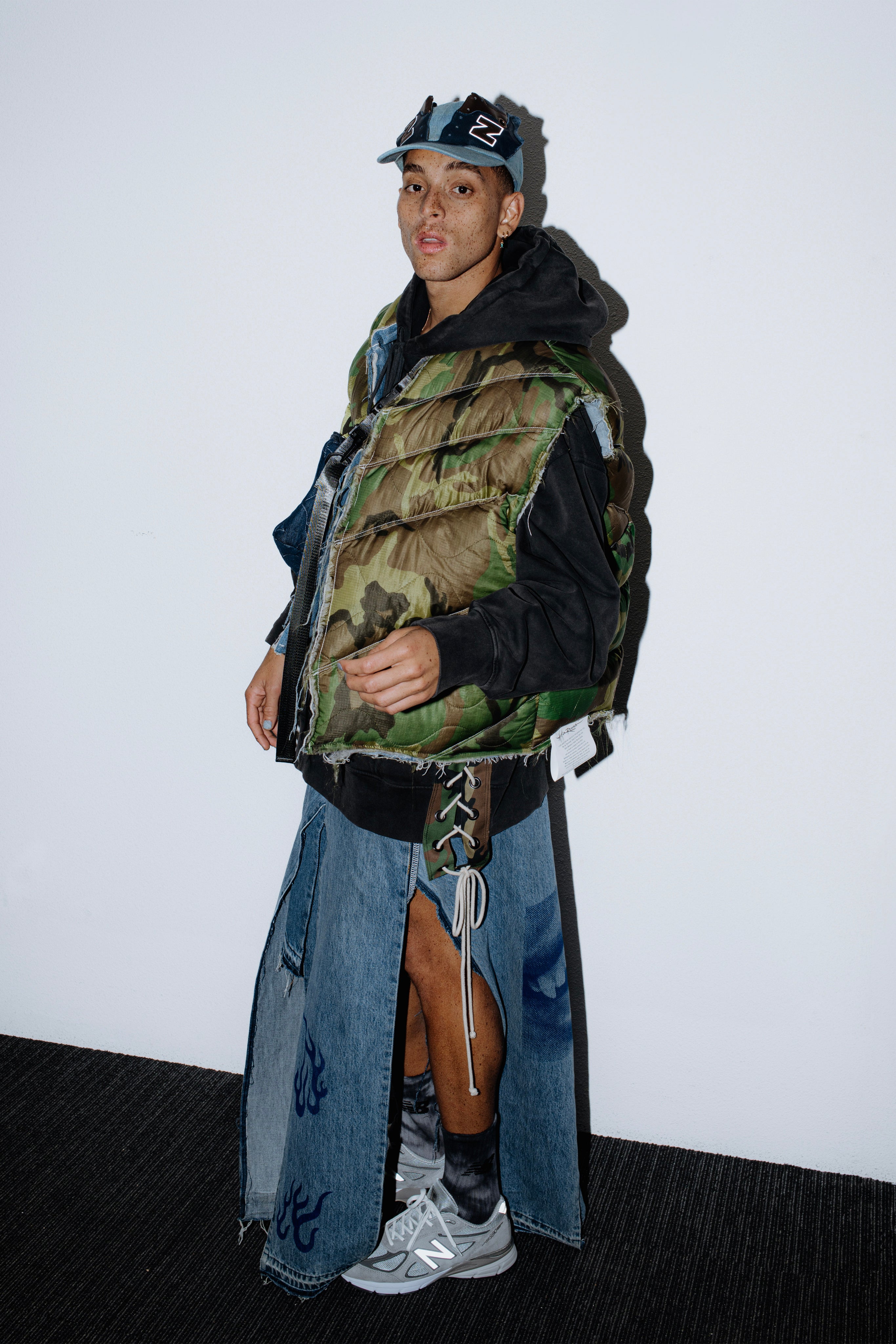 Reversible Scrap Bodywarmer – Denim / Camo