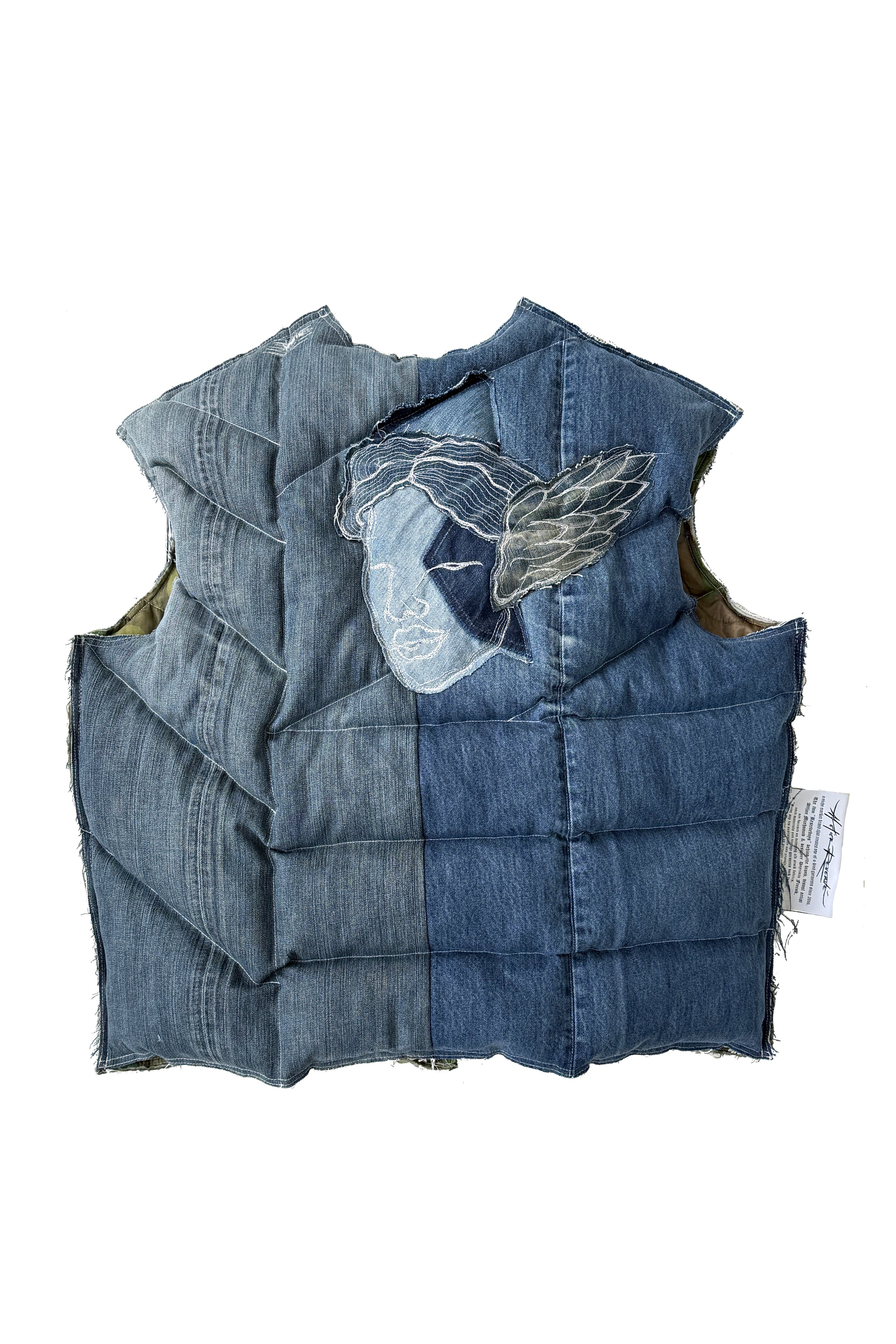 Reversible Scrap Bodywarmer – Denim / Camo