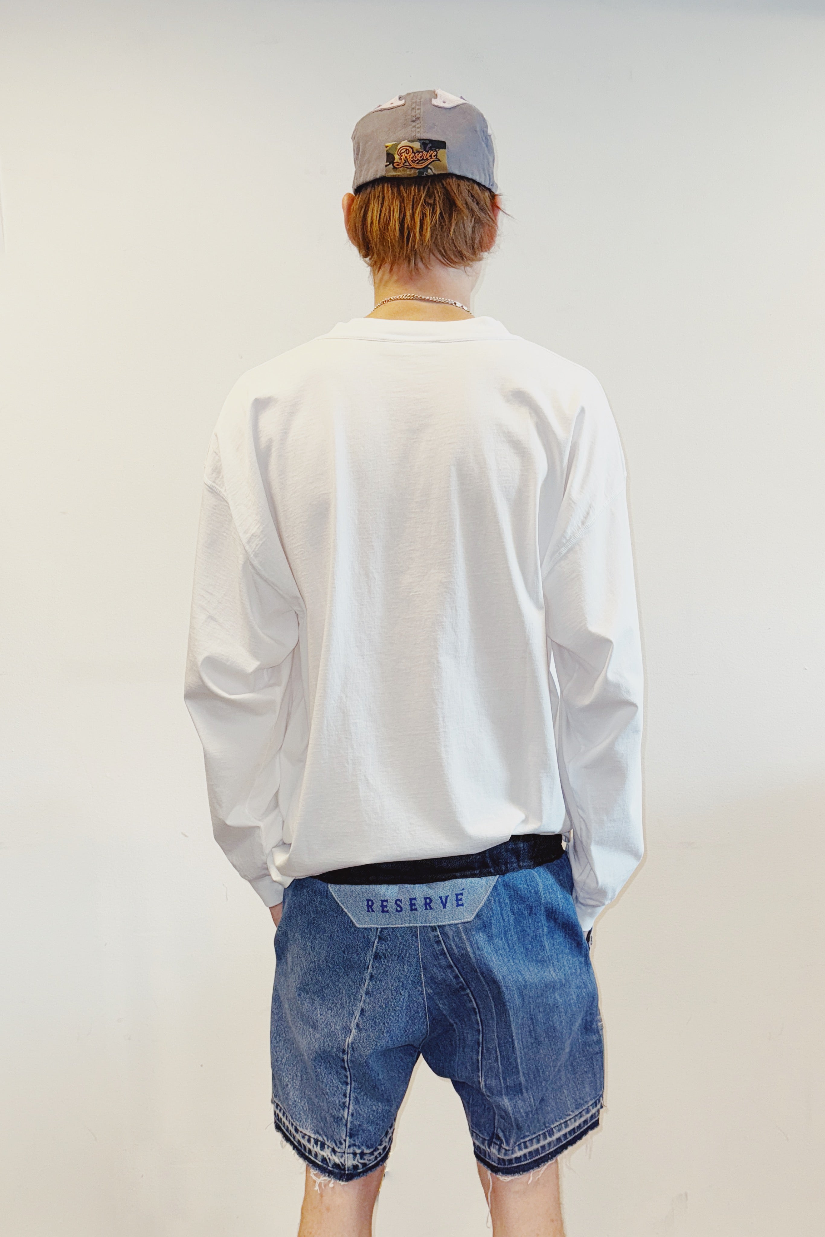 REWORKED RAW DENIM SHORTS