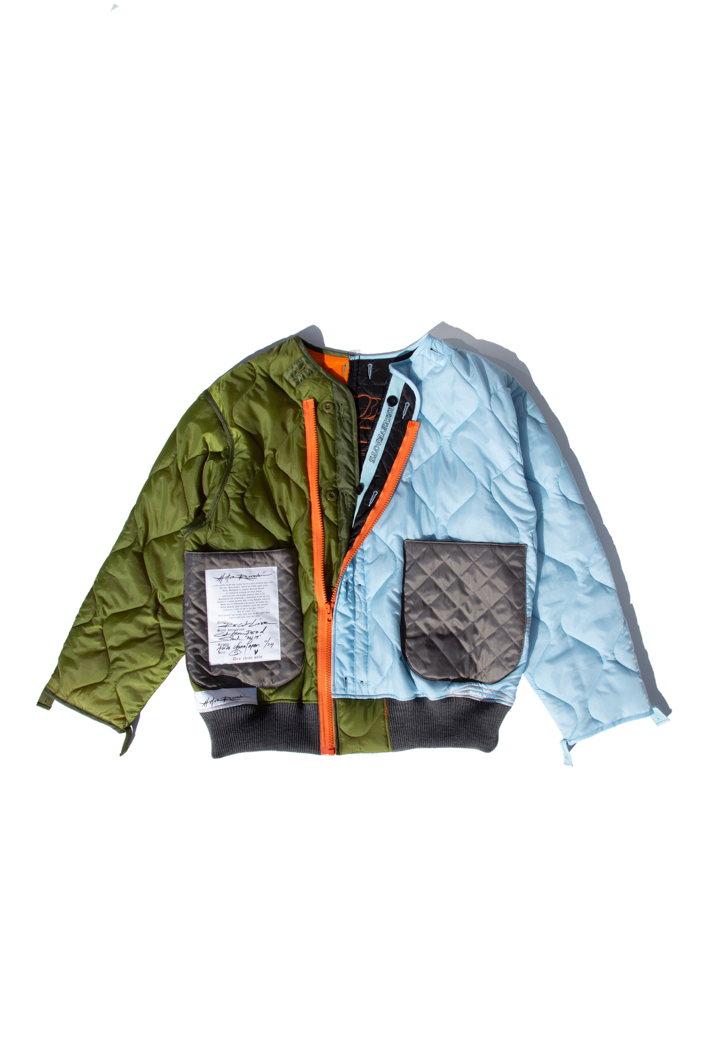 Re-Cut Bomber Liner Green Blue