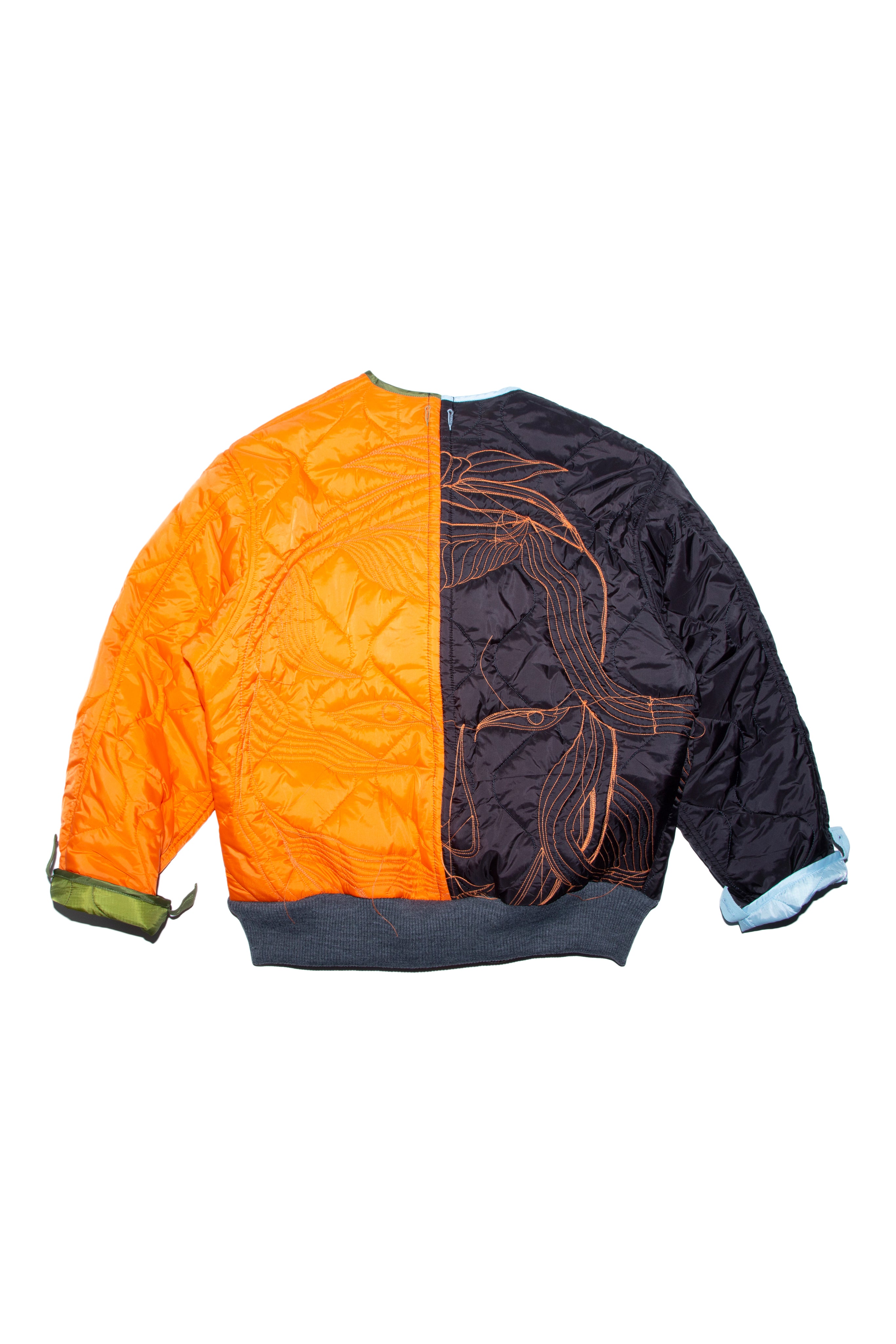 Re-Cut Bomber Liner Orange Black