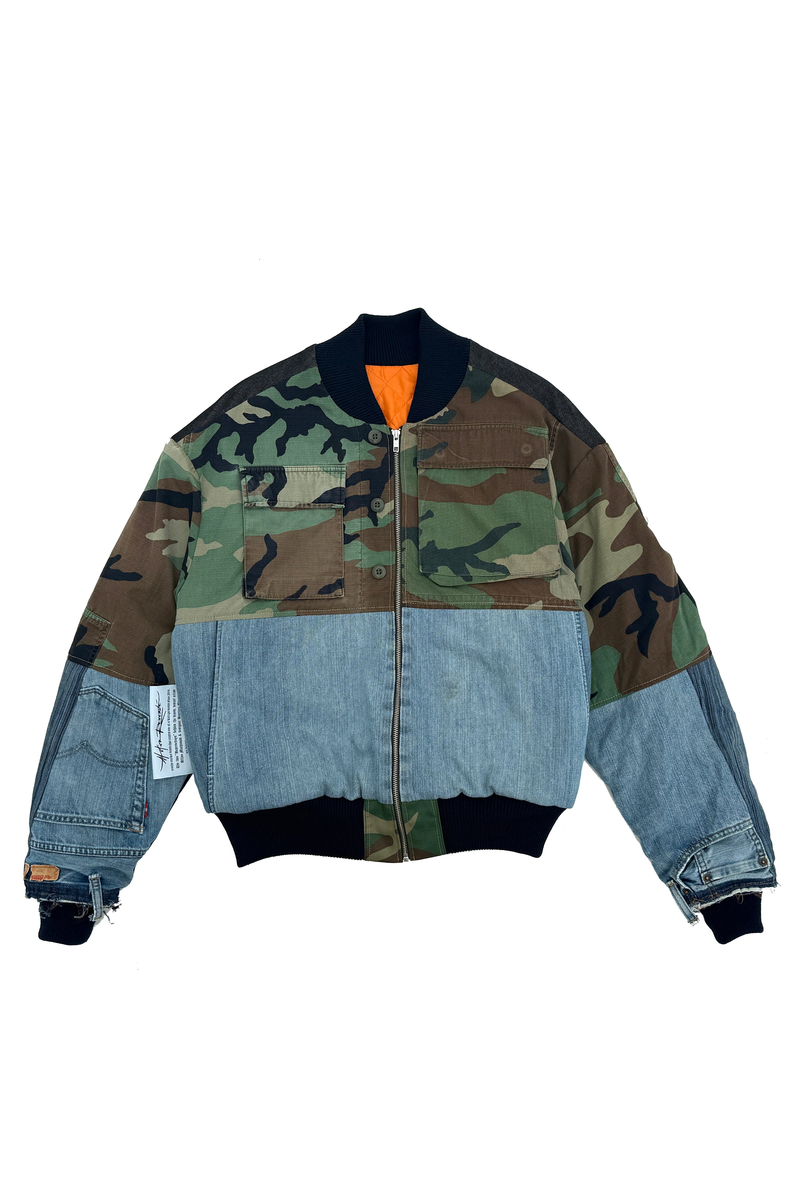 BOMBER JACKET RE-CUT CAMO/ JEANS