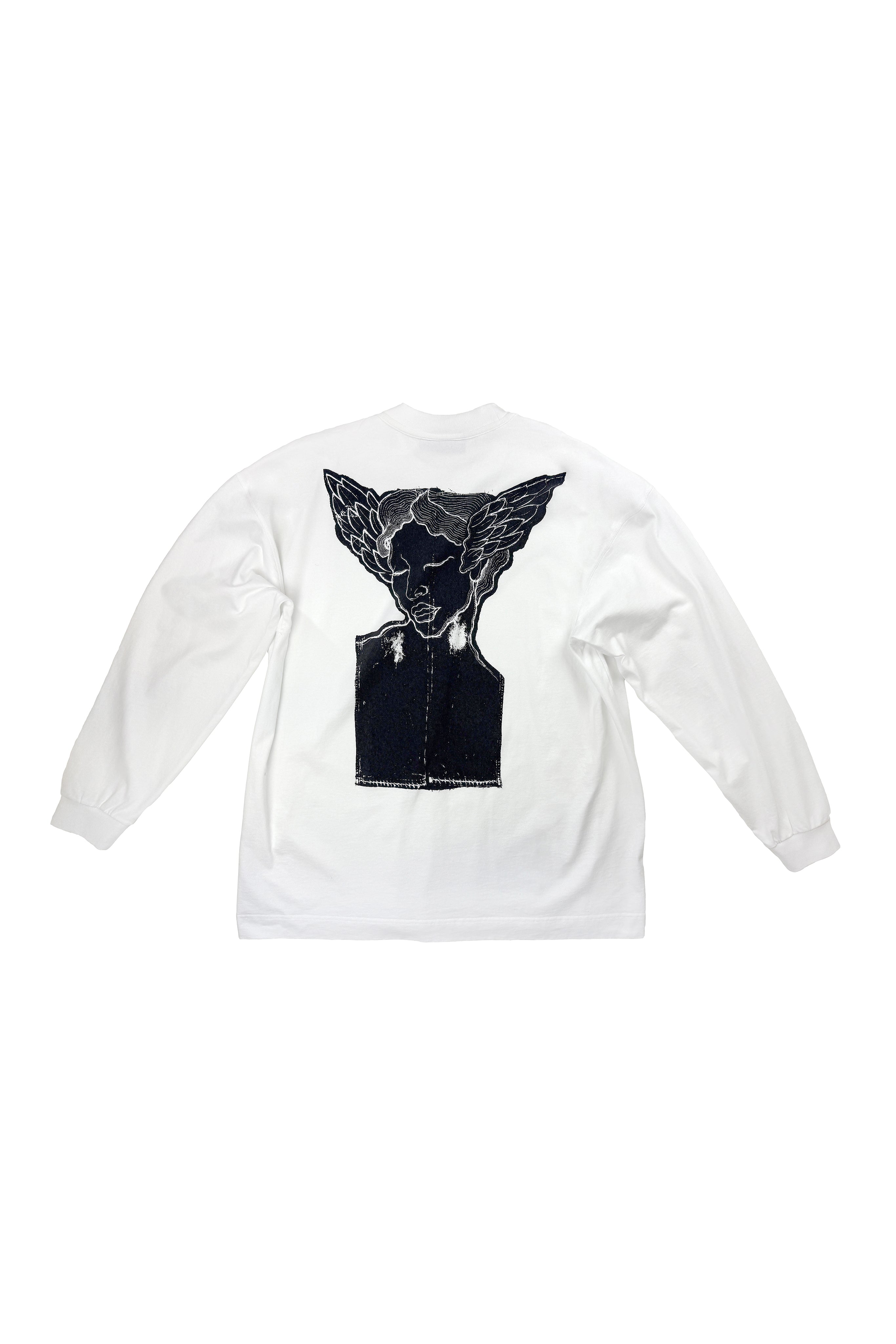 Box Long sleeve T-shirt Roman face white