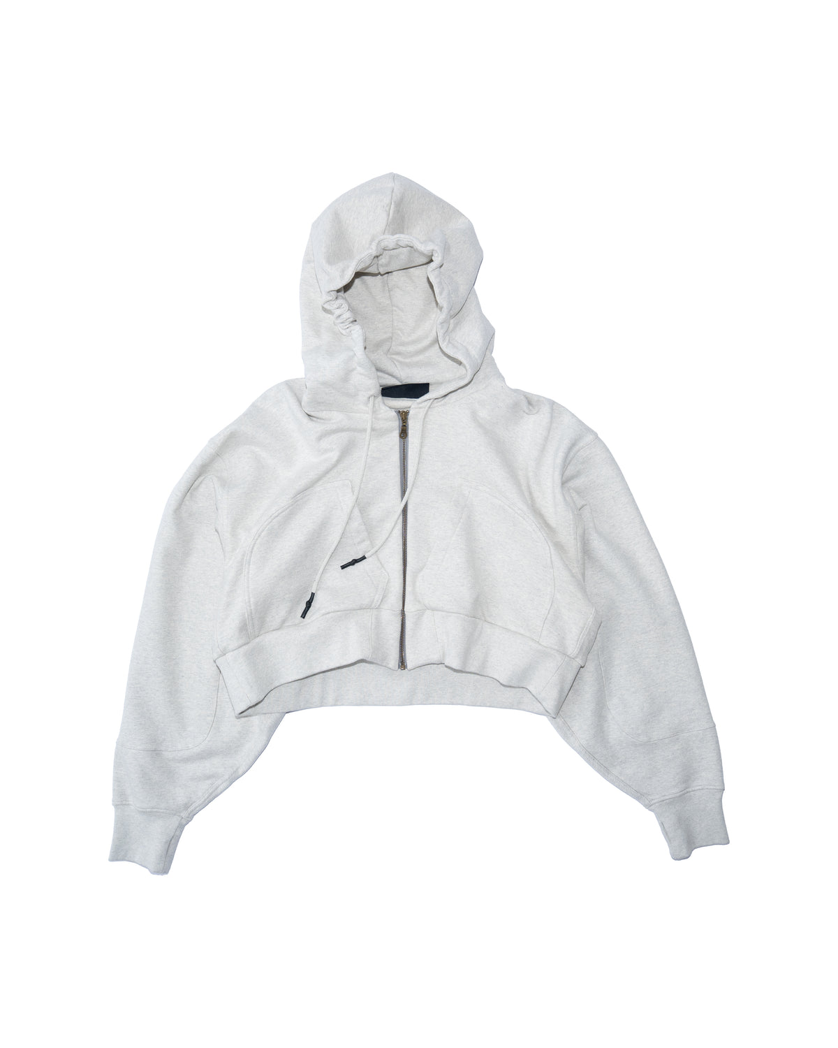 Hoodie Cropped Grey Mélange