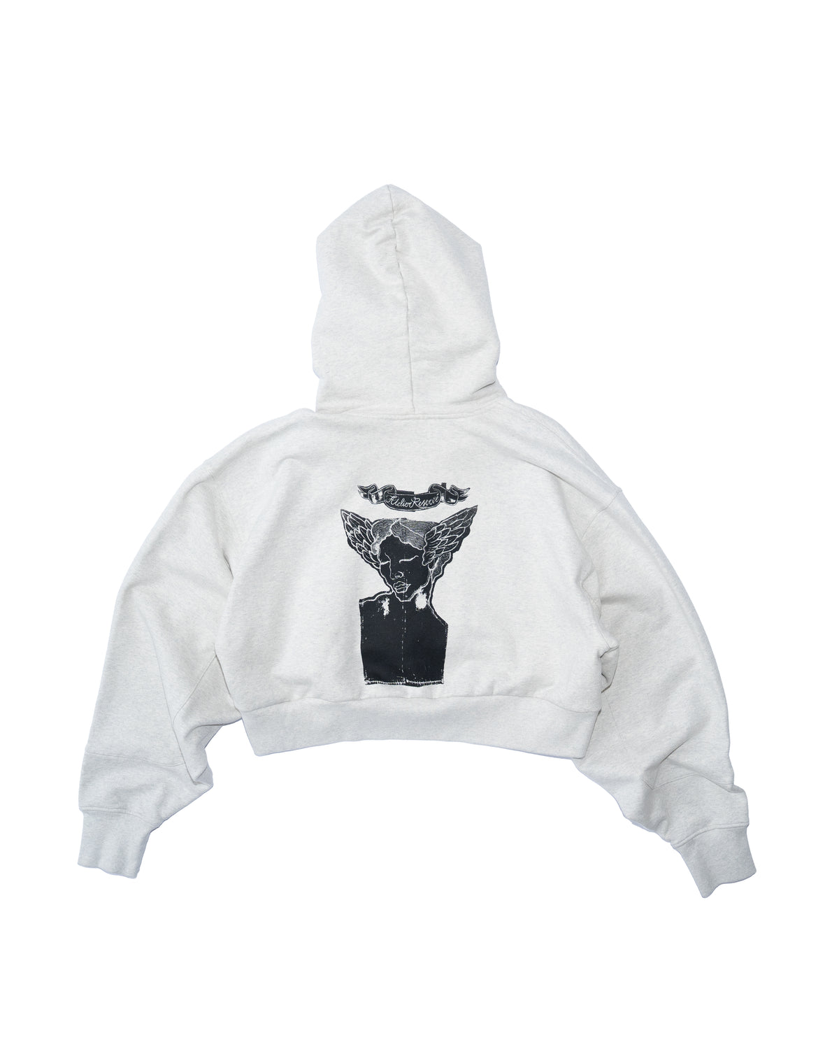 Hoodie Cropped Grey Mélange