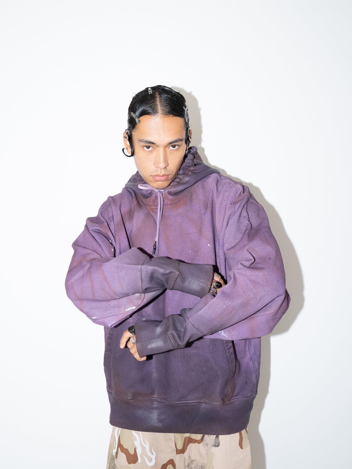 Heavyweight Hoodie Waxed Purple