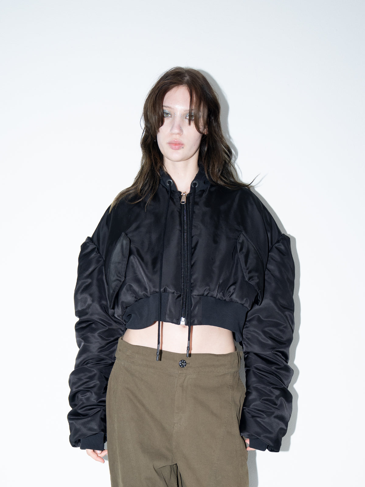 Cropped Reversible Bomber Jacket