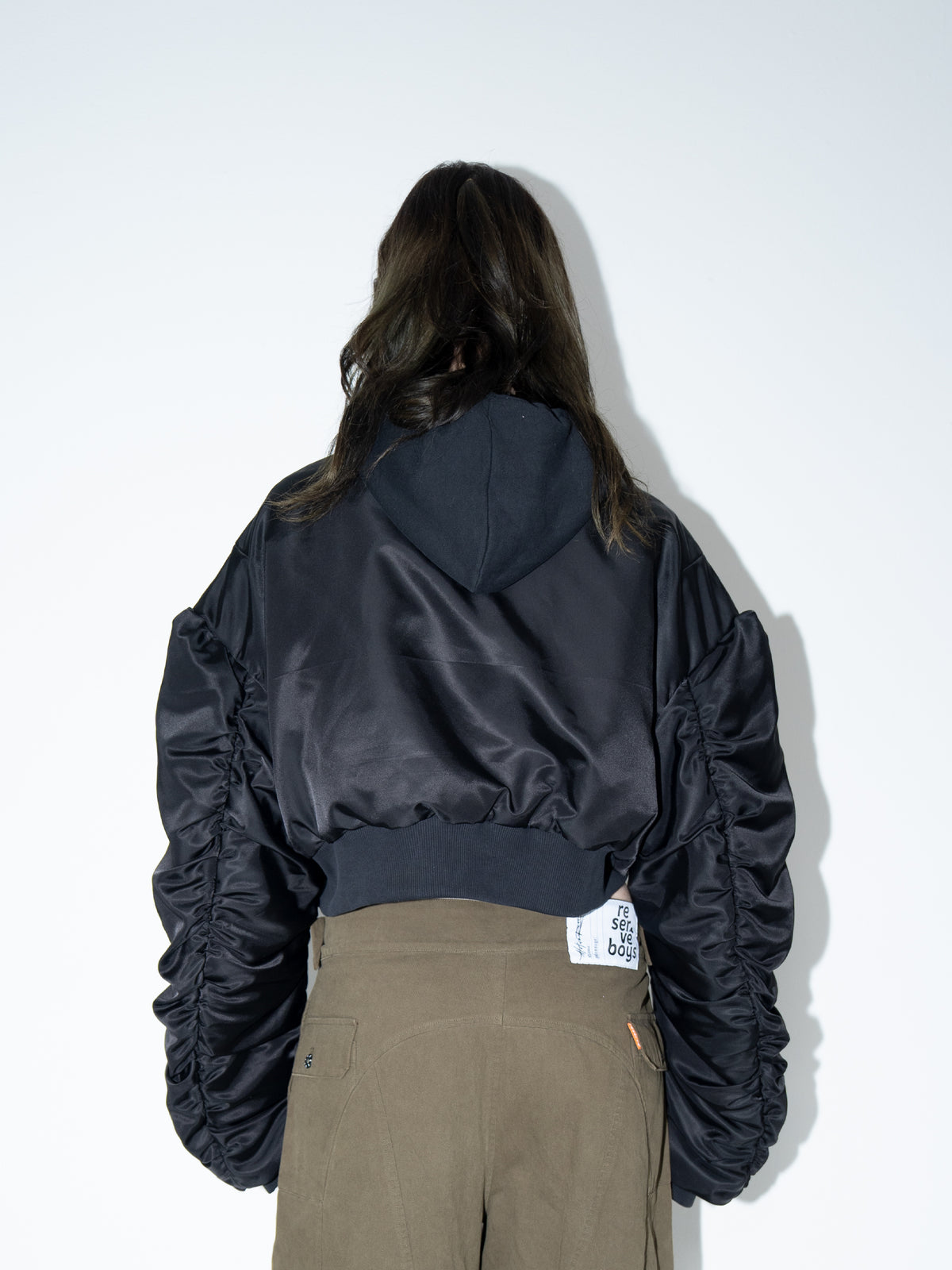 Cropped Reversible Bomber Jacket