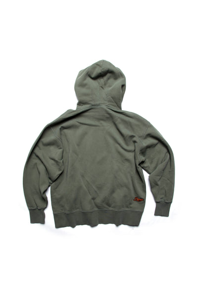 Box Hoodie Crew Logo Washed Green