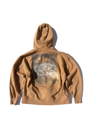 Box Hoodie Massage Washed Goldenbrown