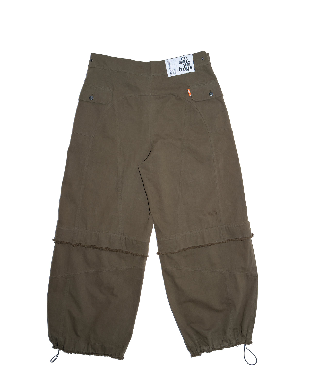 Cargo Wide Zipped Pants Green