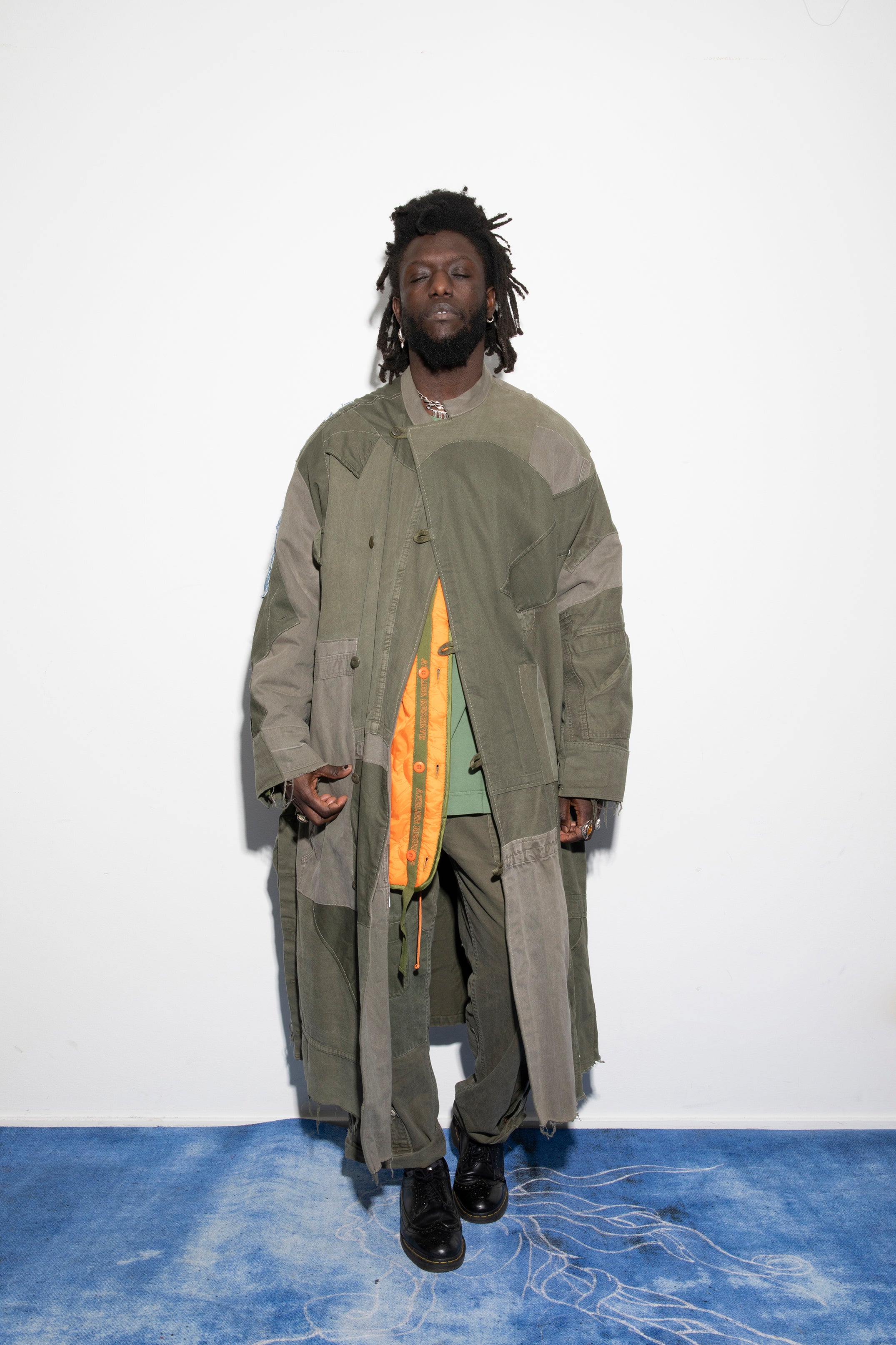 Long Boiler vs Trench Crew Logo Army Green. "ONE-OF-A-KIND"