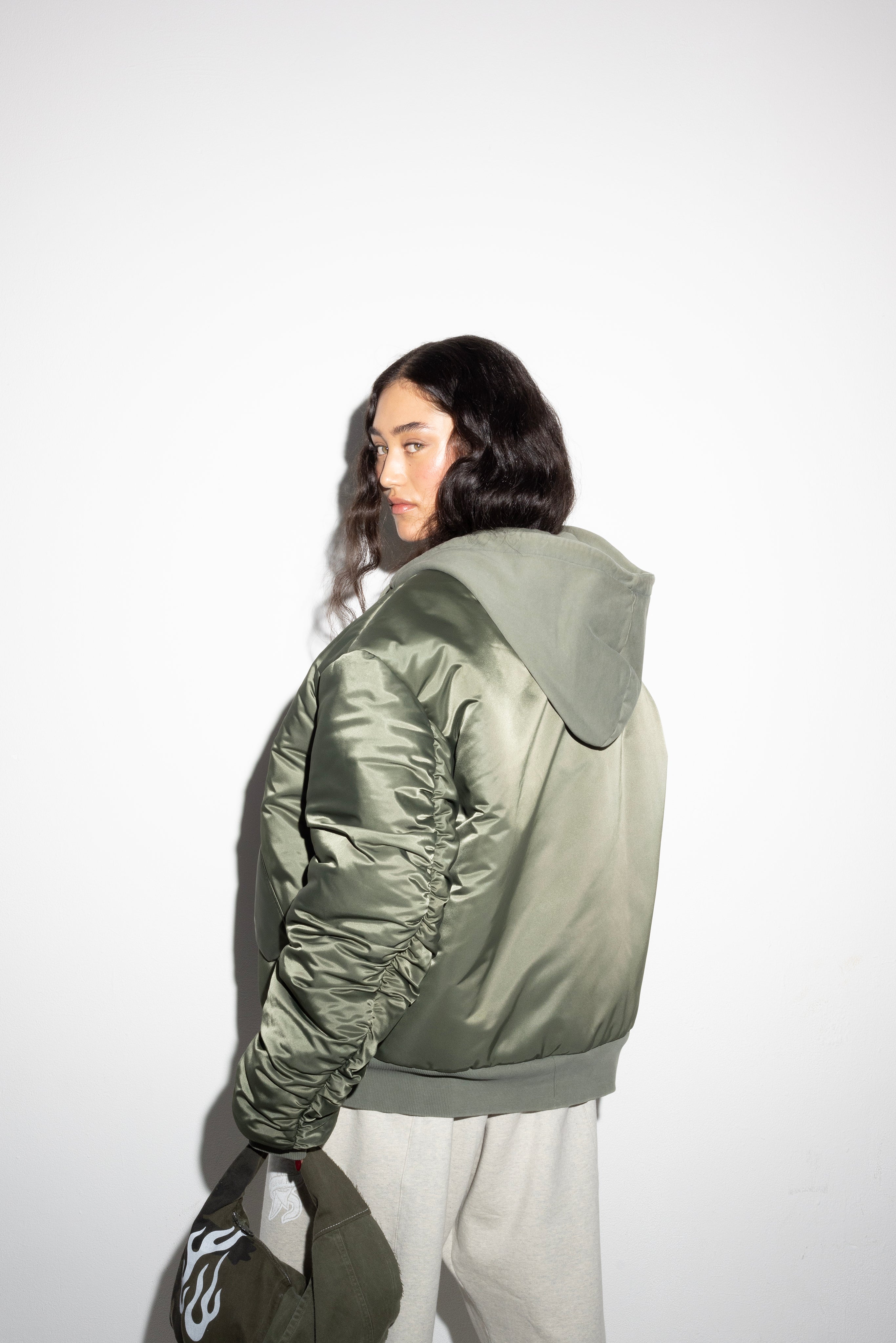 MA1 Hooded Bomber Green.