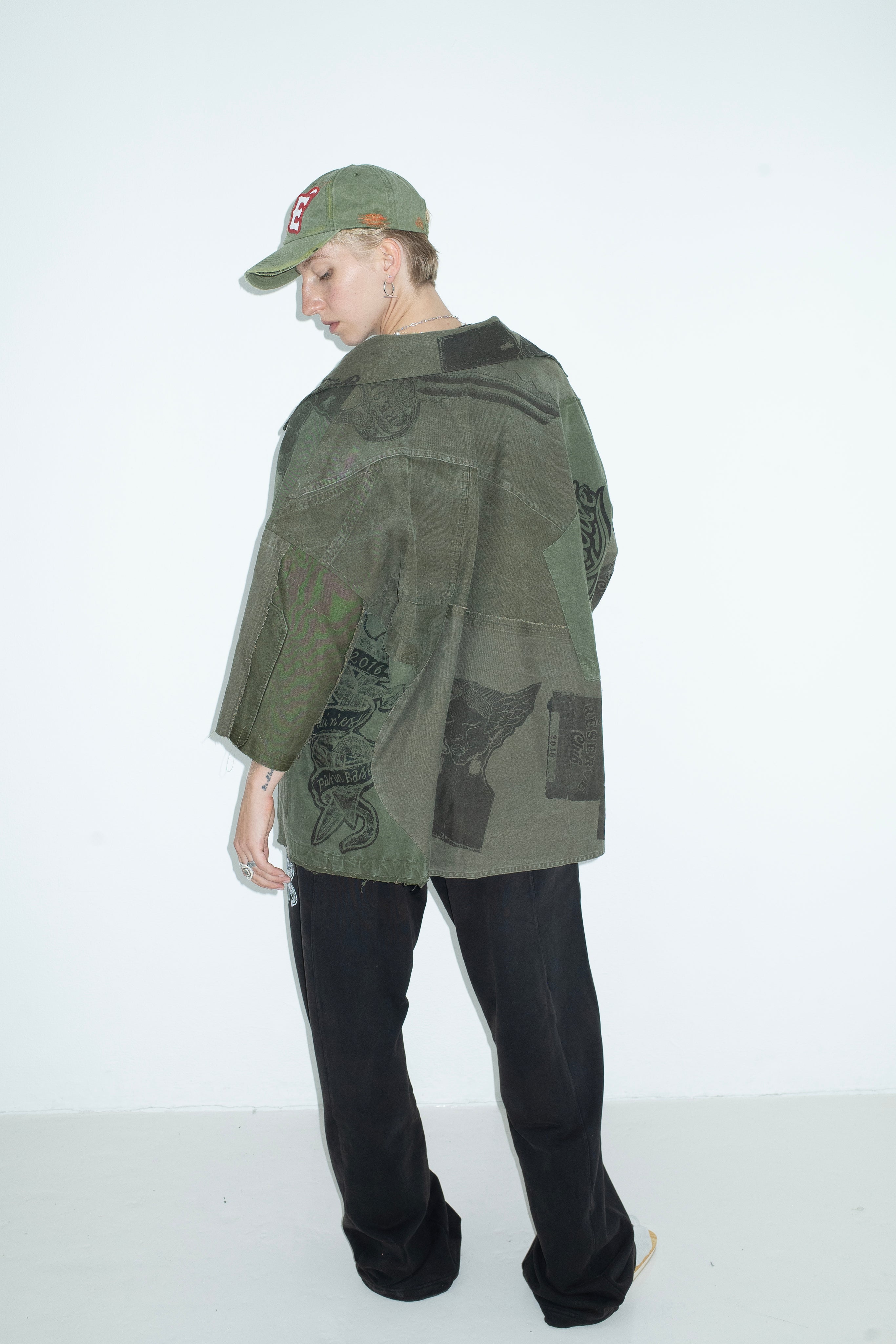CAMO HAWAII SHIRT RE-CUT ARMY GREEN