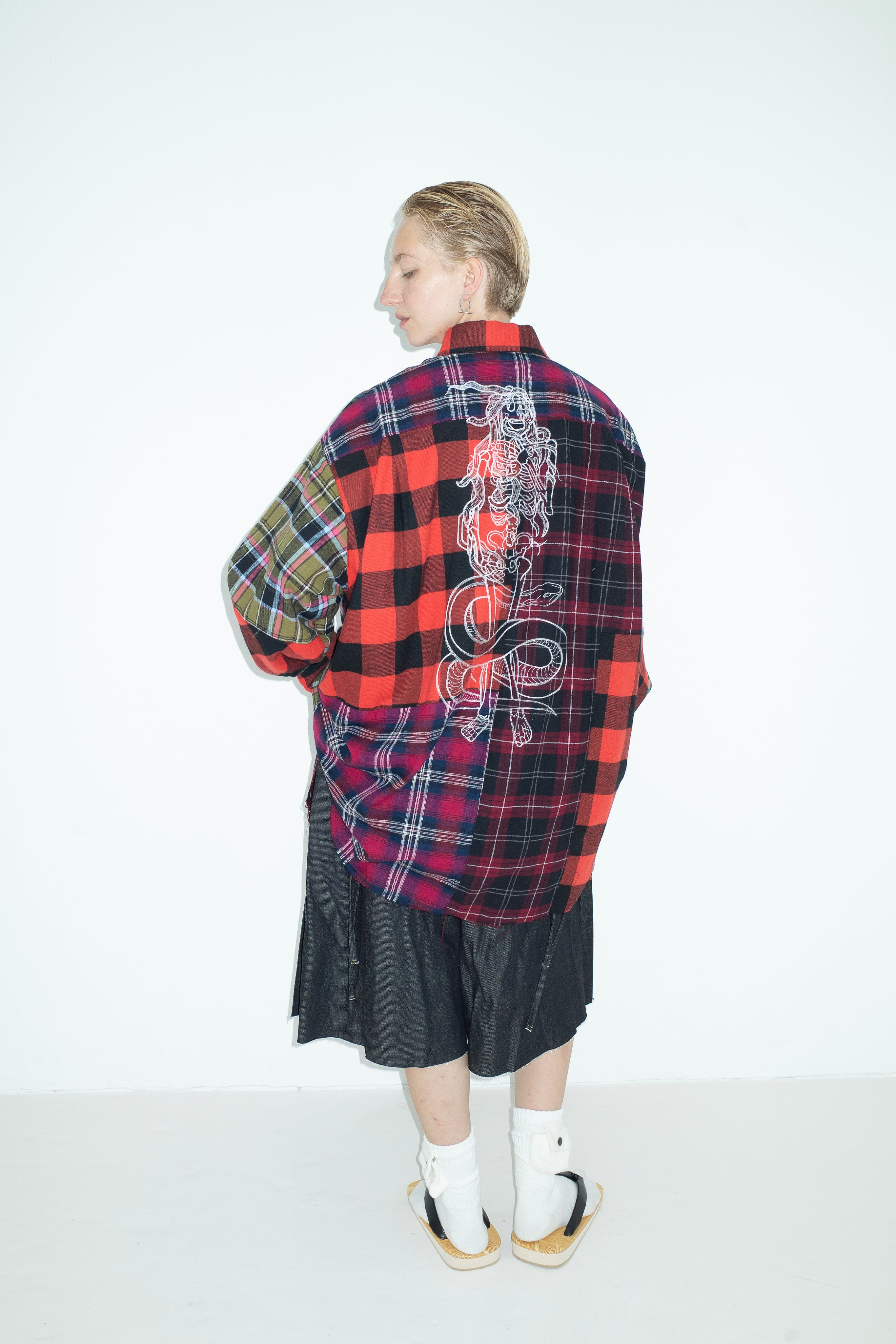 RE-CUT FLANNEL SHIRT SALLY WITH SNAKE