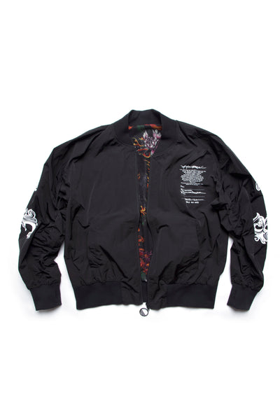 Bomber Reversible Crew Logo/ Fire Black