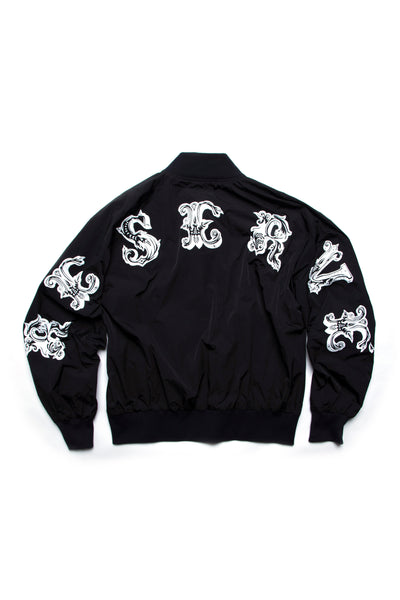 Bomber Reversible Crew Logo/ Fire Black