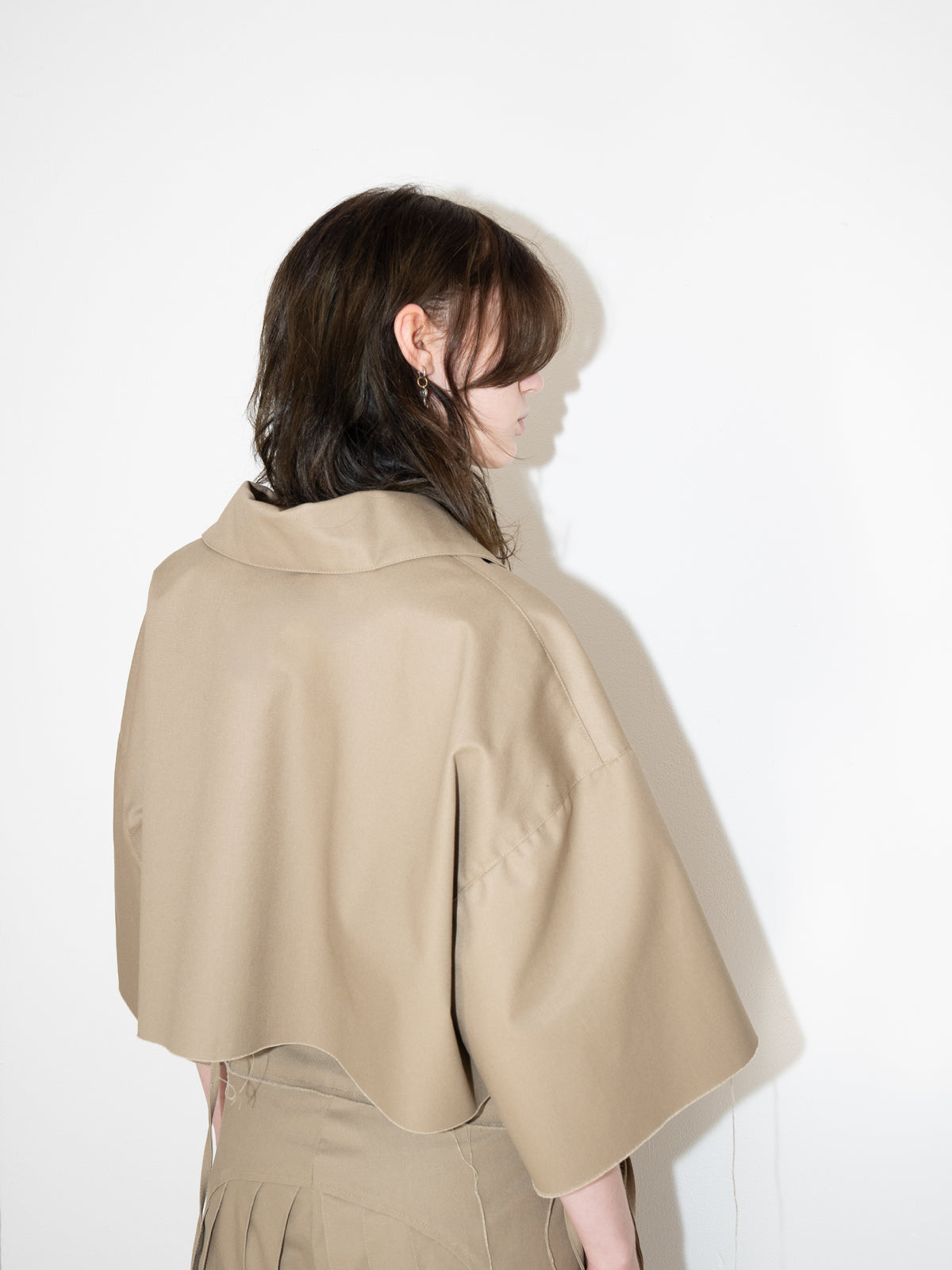 Shirt Worker Cropped Khaki Beige