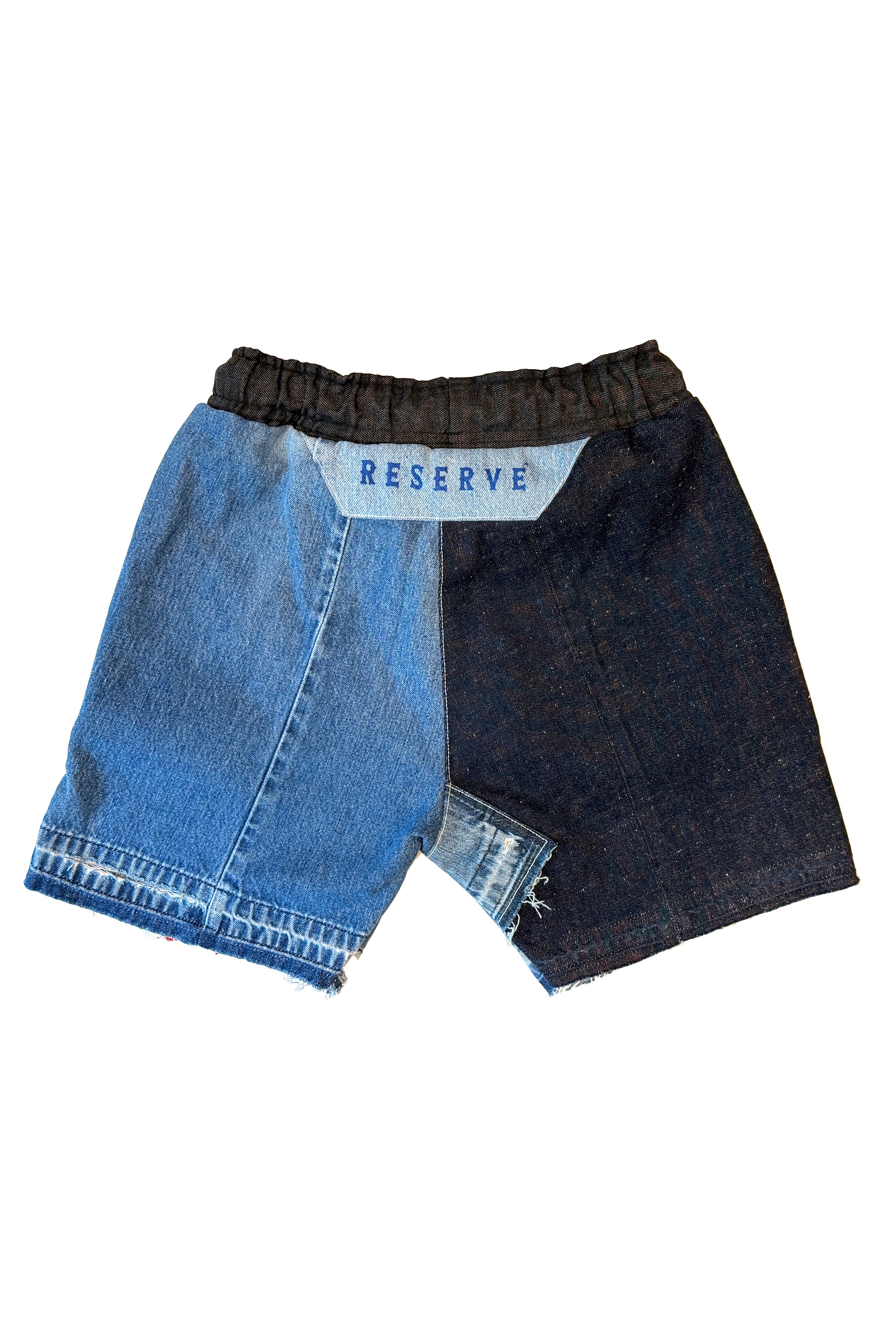 REWORKED RAW DENIM SHORTS