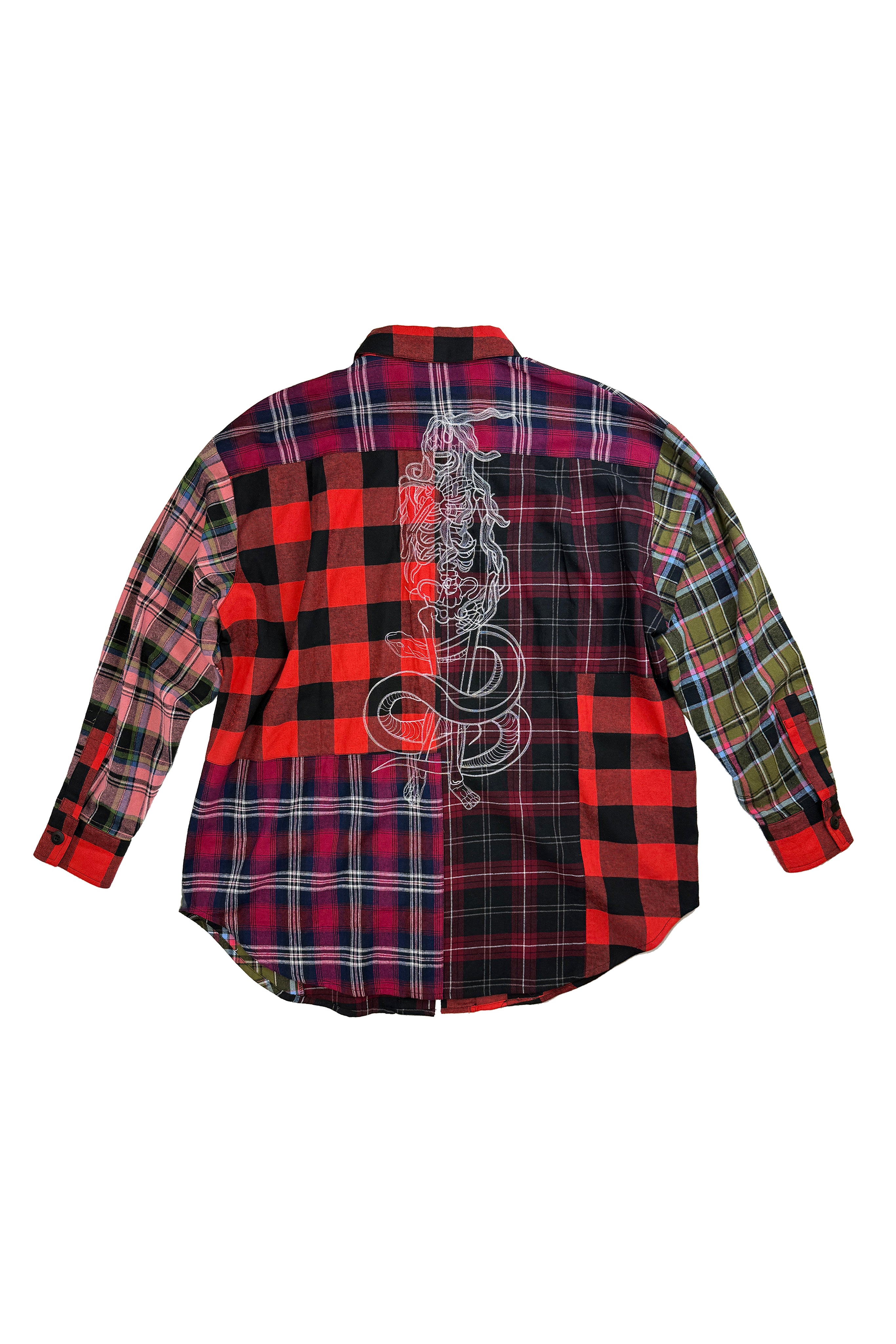 Re-cut Flannel Shirt Sally with Snake