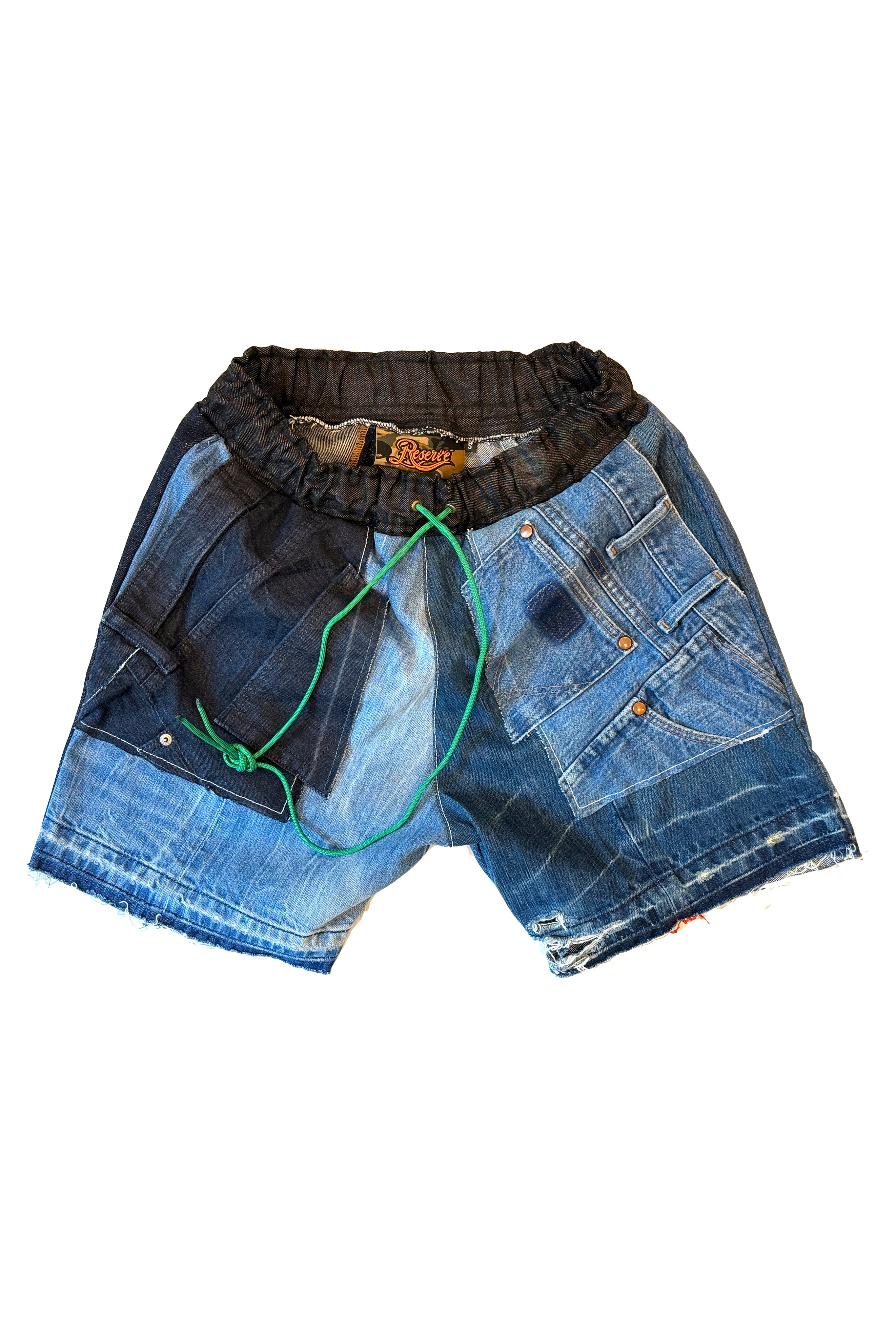 REWORKED RAW DENIM SHORTS