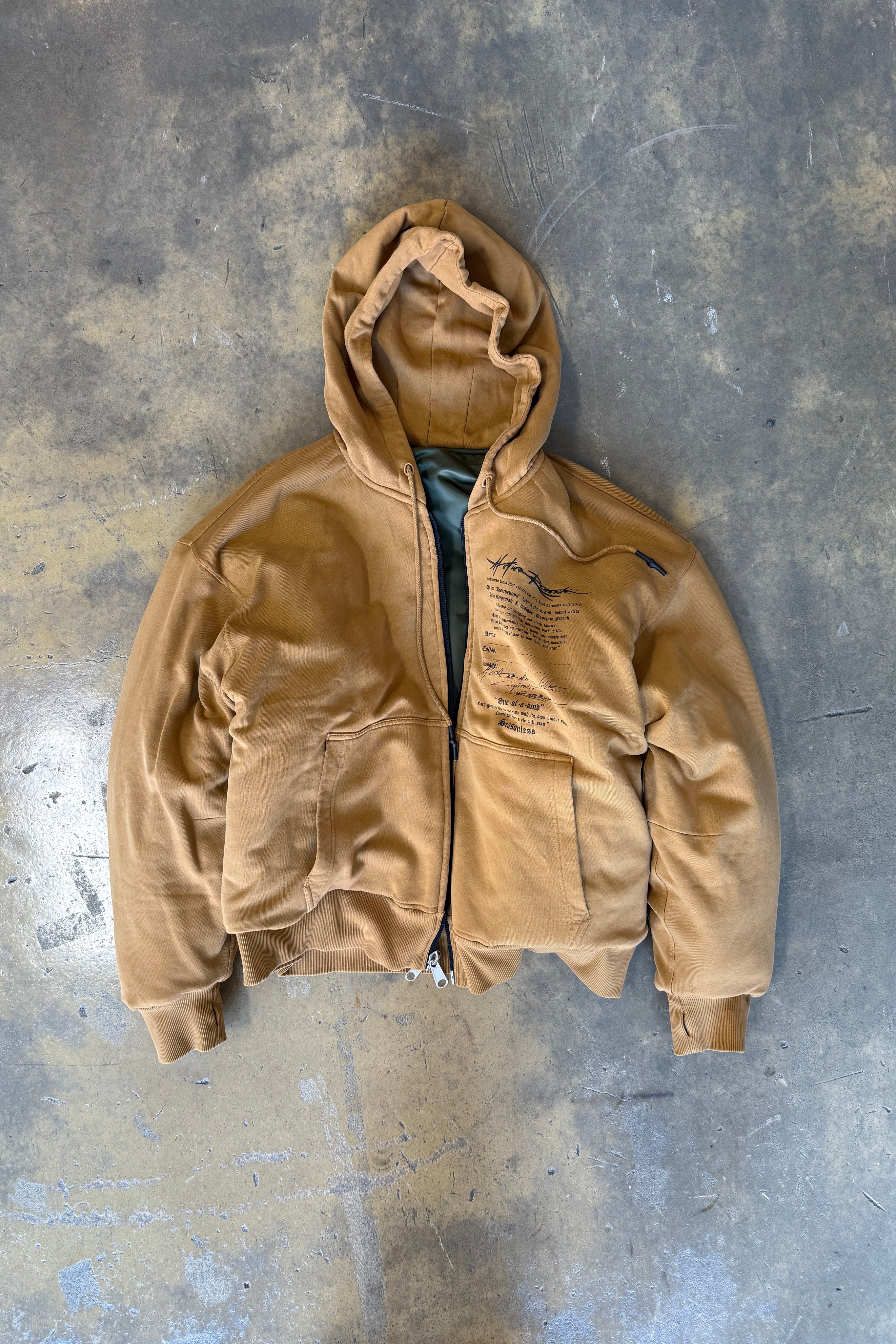 MA1 HOODED BOMBER GREEN GOLD