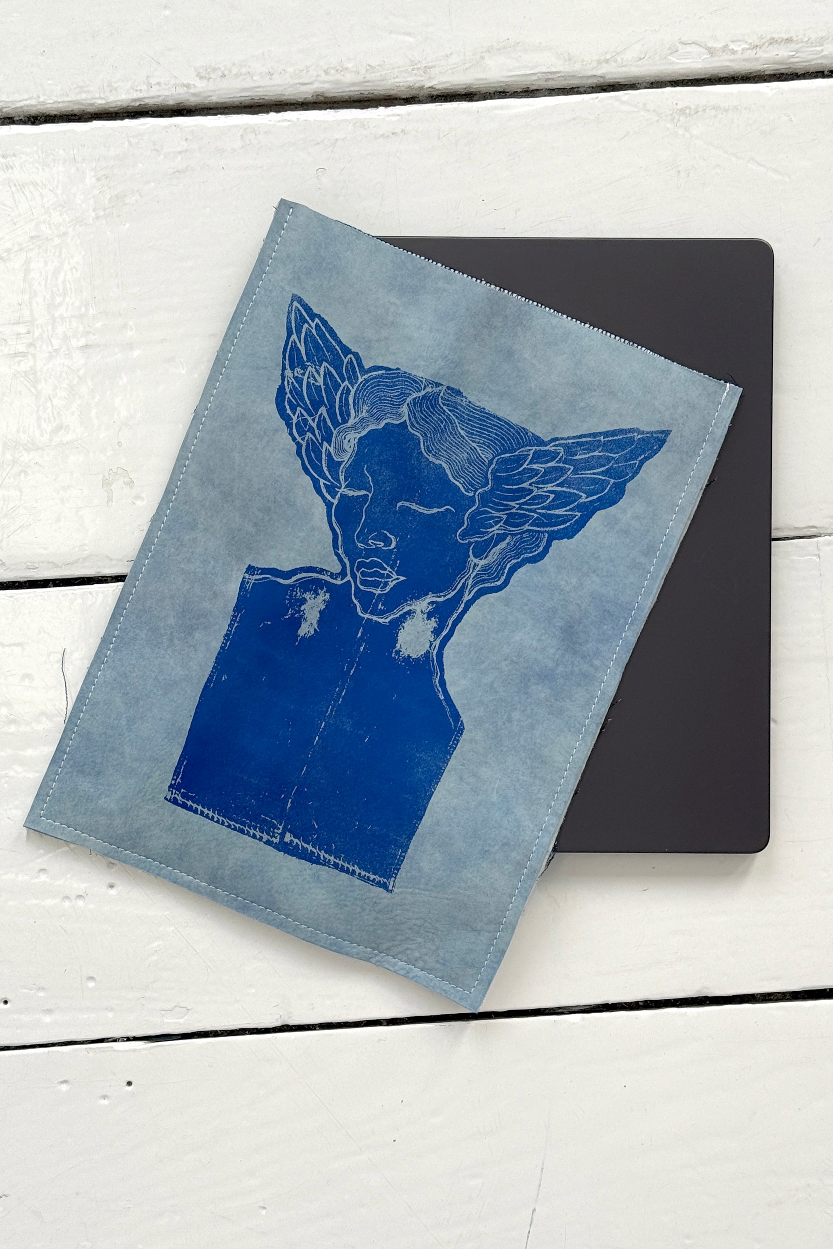 Vintage Patchwork Laptop Sleeve "Roman Face"