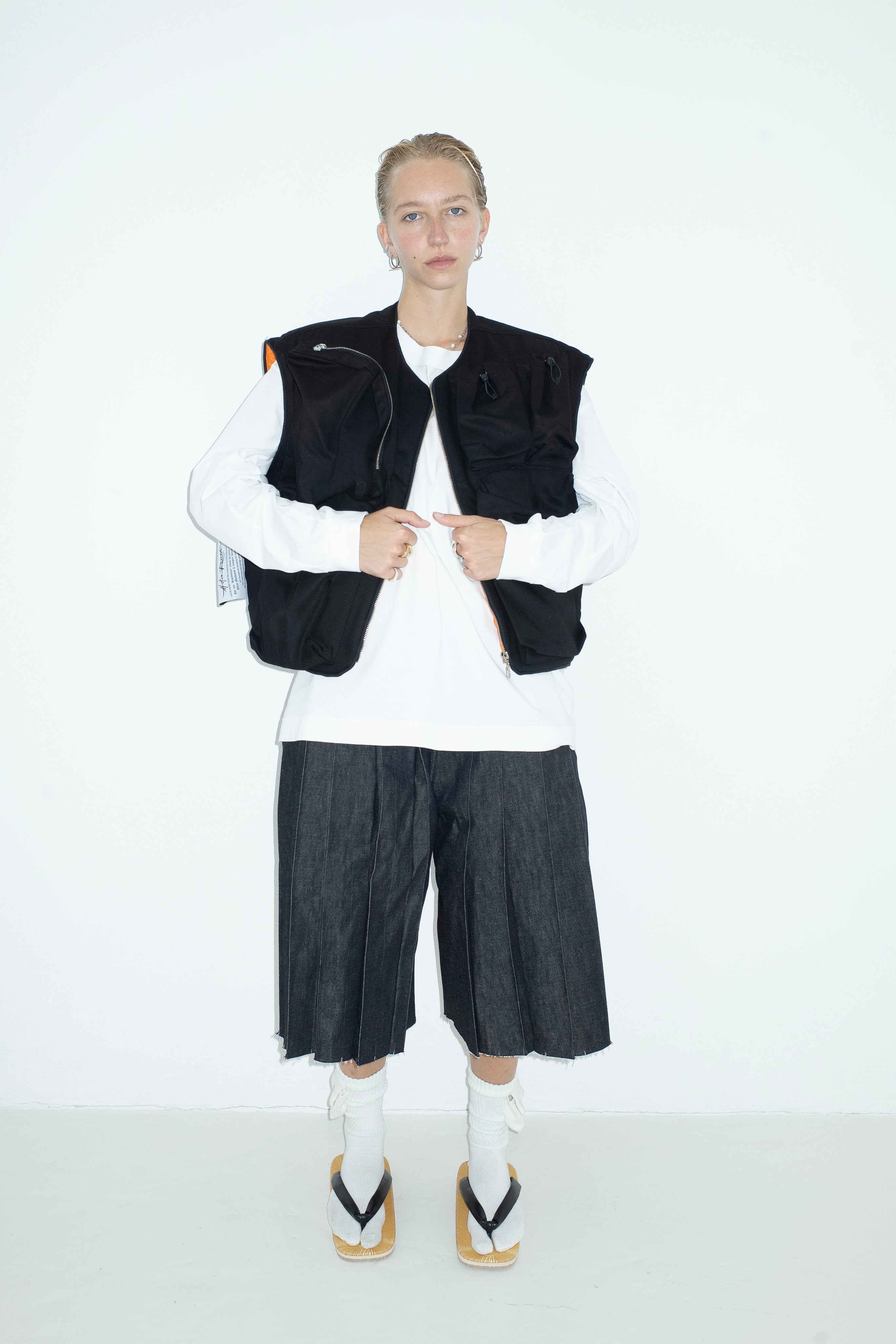 Denim Pocket Vest (Black)